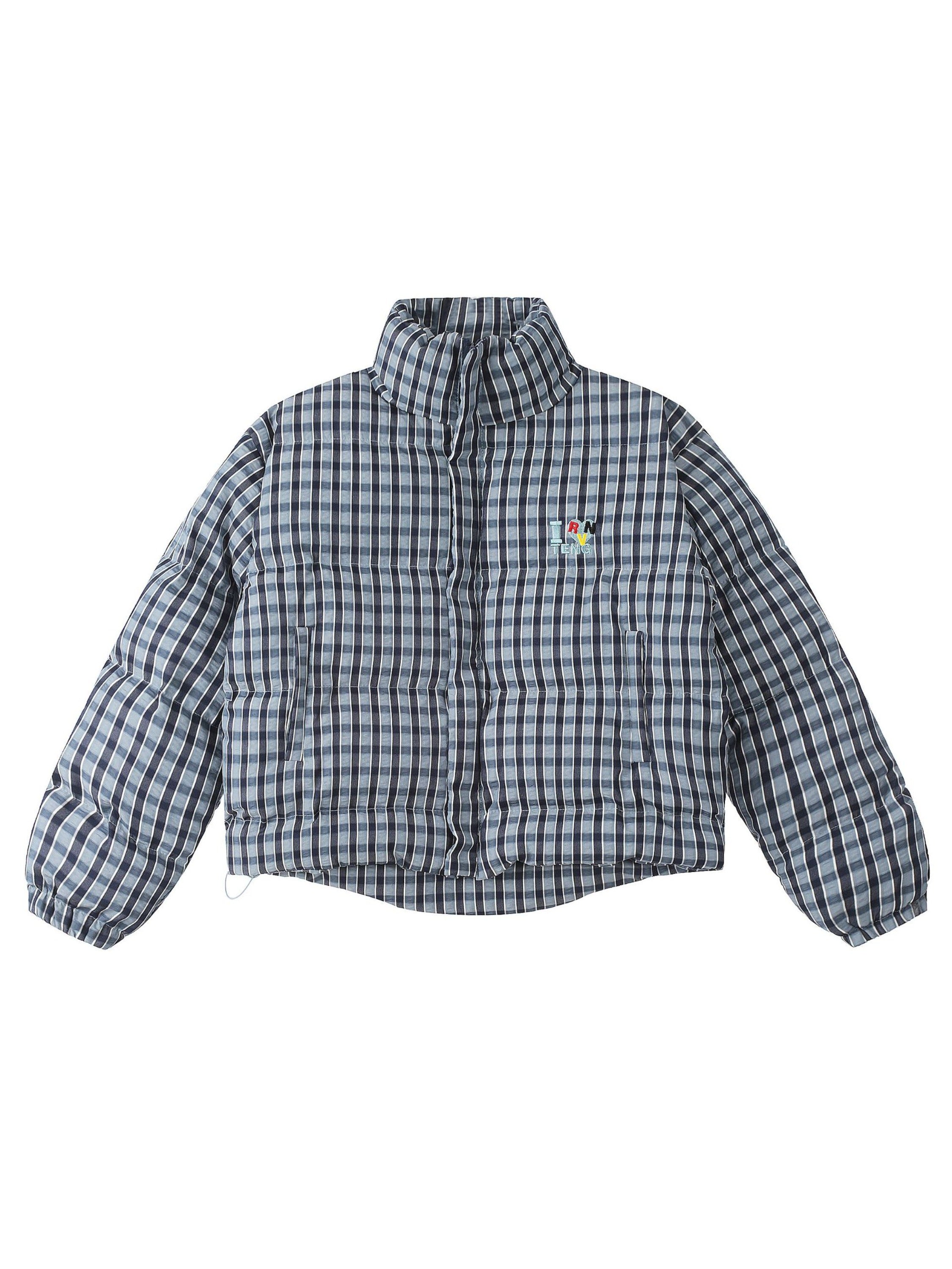 Vinatge Stand-up Collar Plaid Coats