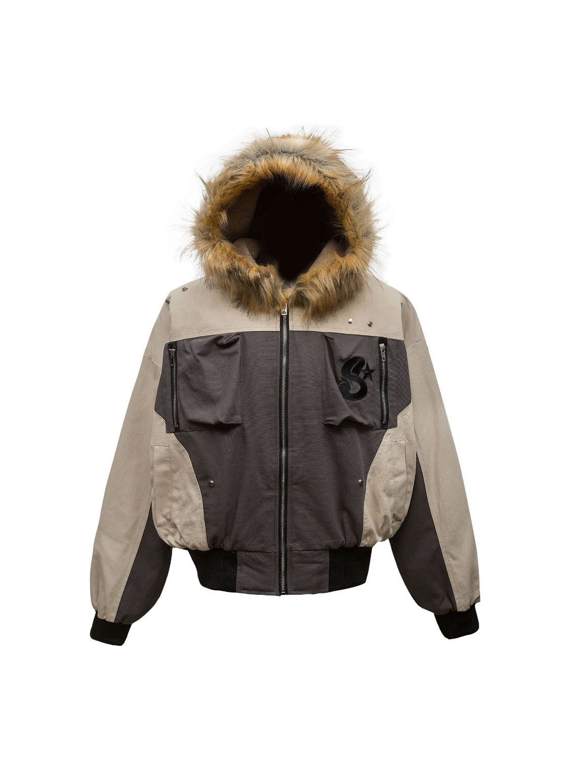 High Street motorcycle style Assemble Collision Color Jacket