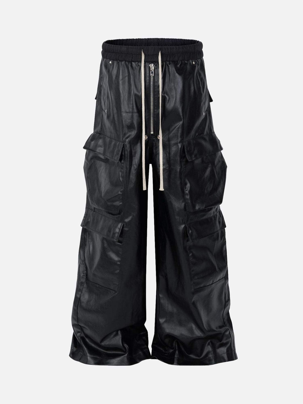 Layered Three-dimensional Pocket Wide-leg Flared Pants-4545