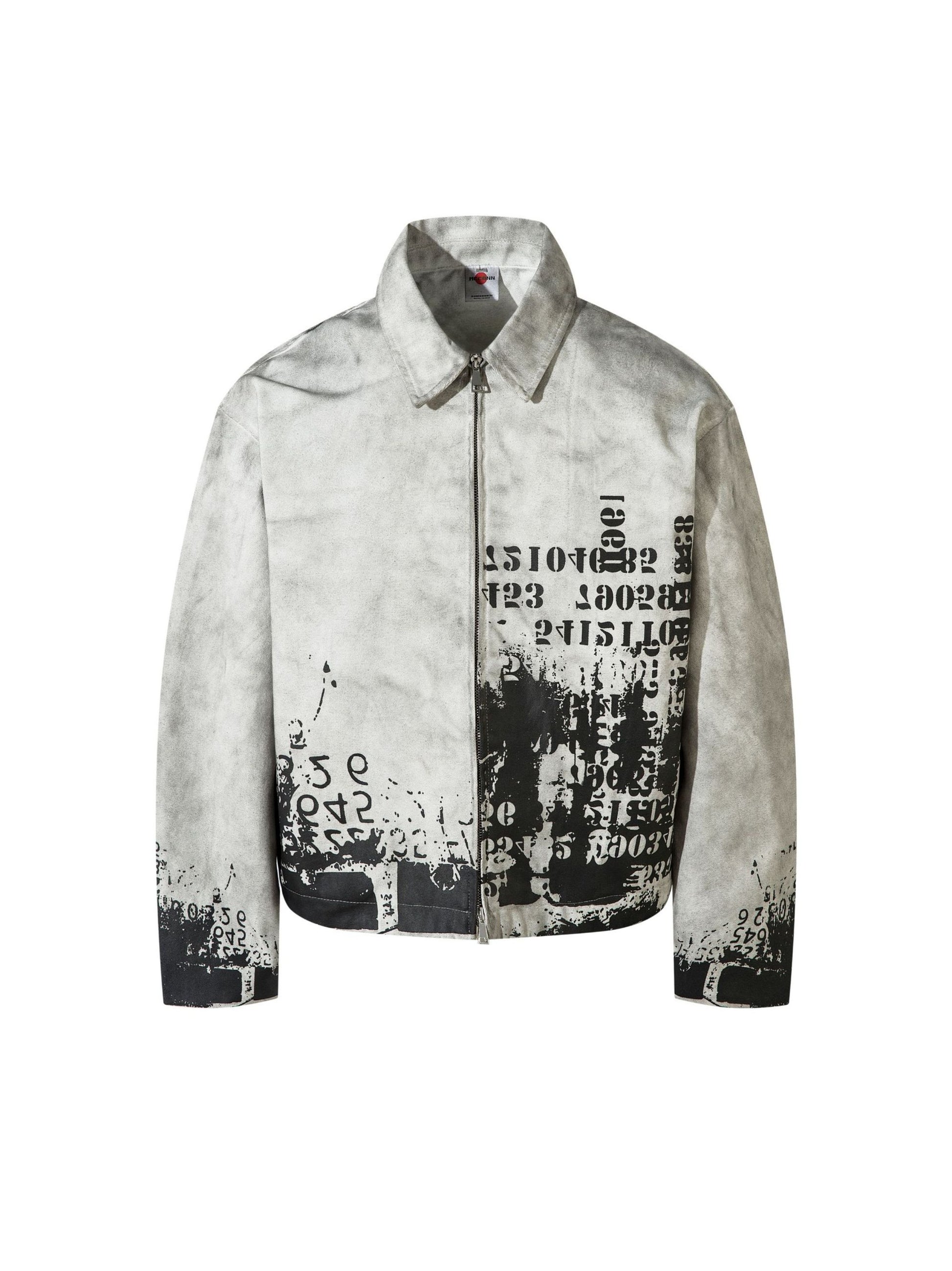 Vintage Letter Print Distressed Short Jacket