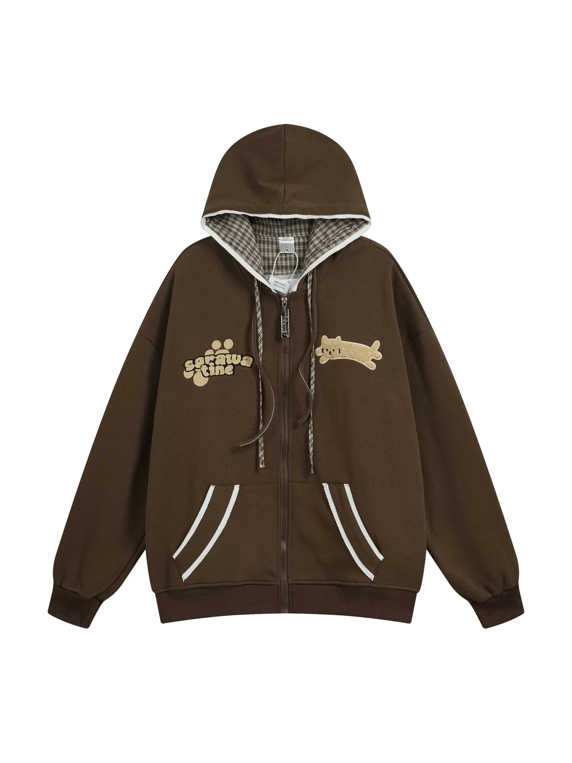 Plaid Stacked Color Hoodie