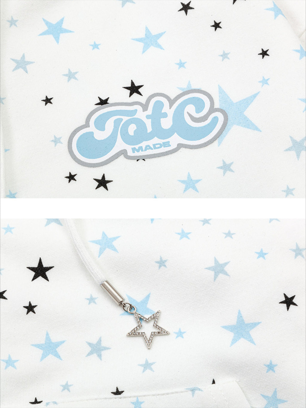 Stars Full Print Zip-Up Hoodie