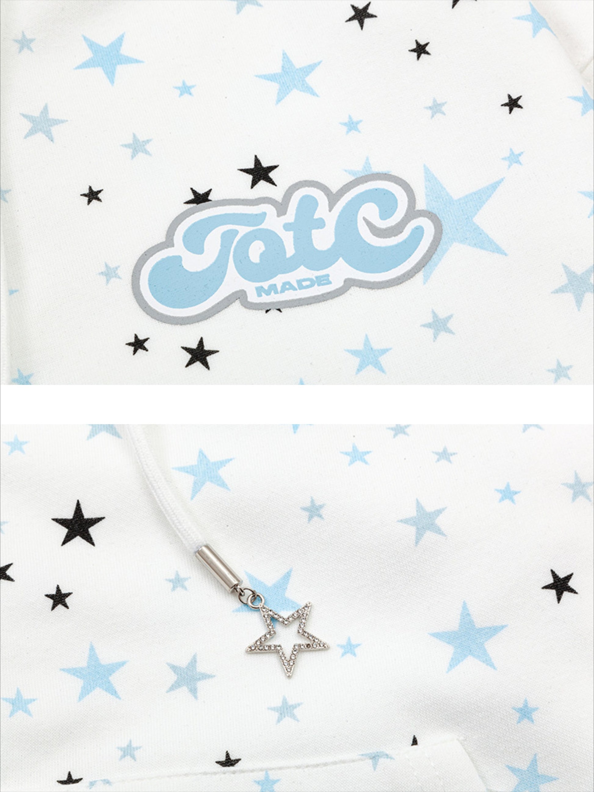 Stars Full Print Zip-Up Hoodie