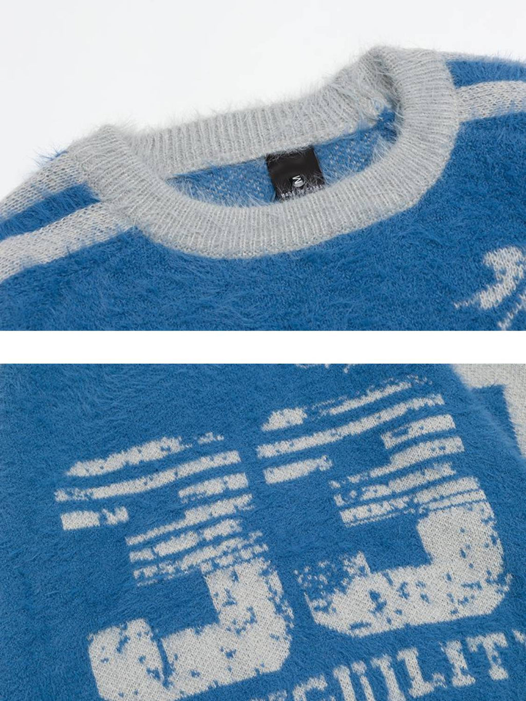 Vintage Letter Collision Color Sweater