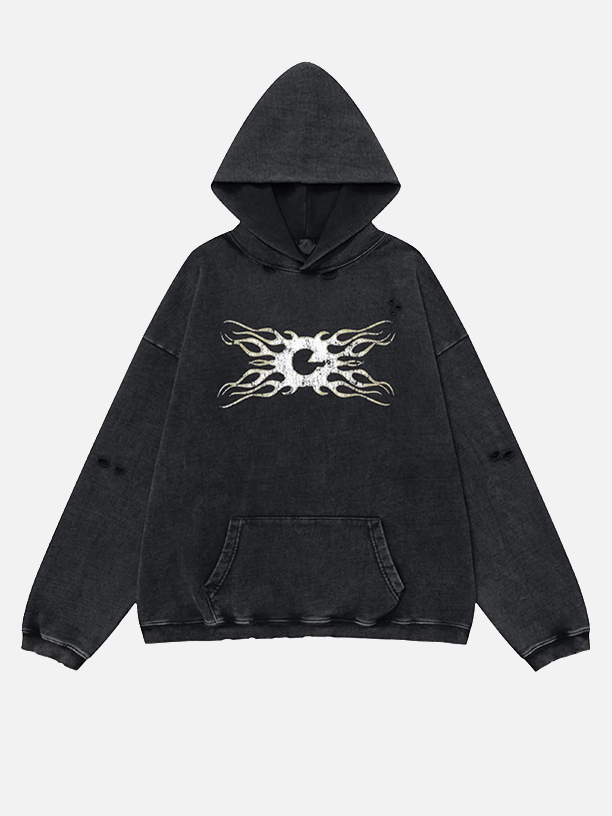Vintage Distressed Color Oversize Hoodie
