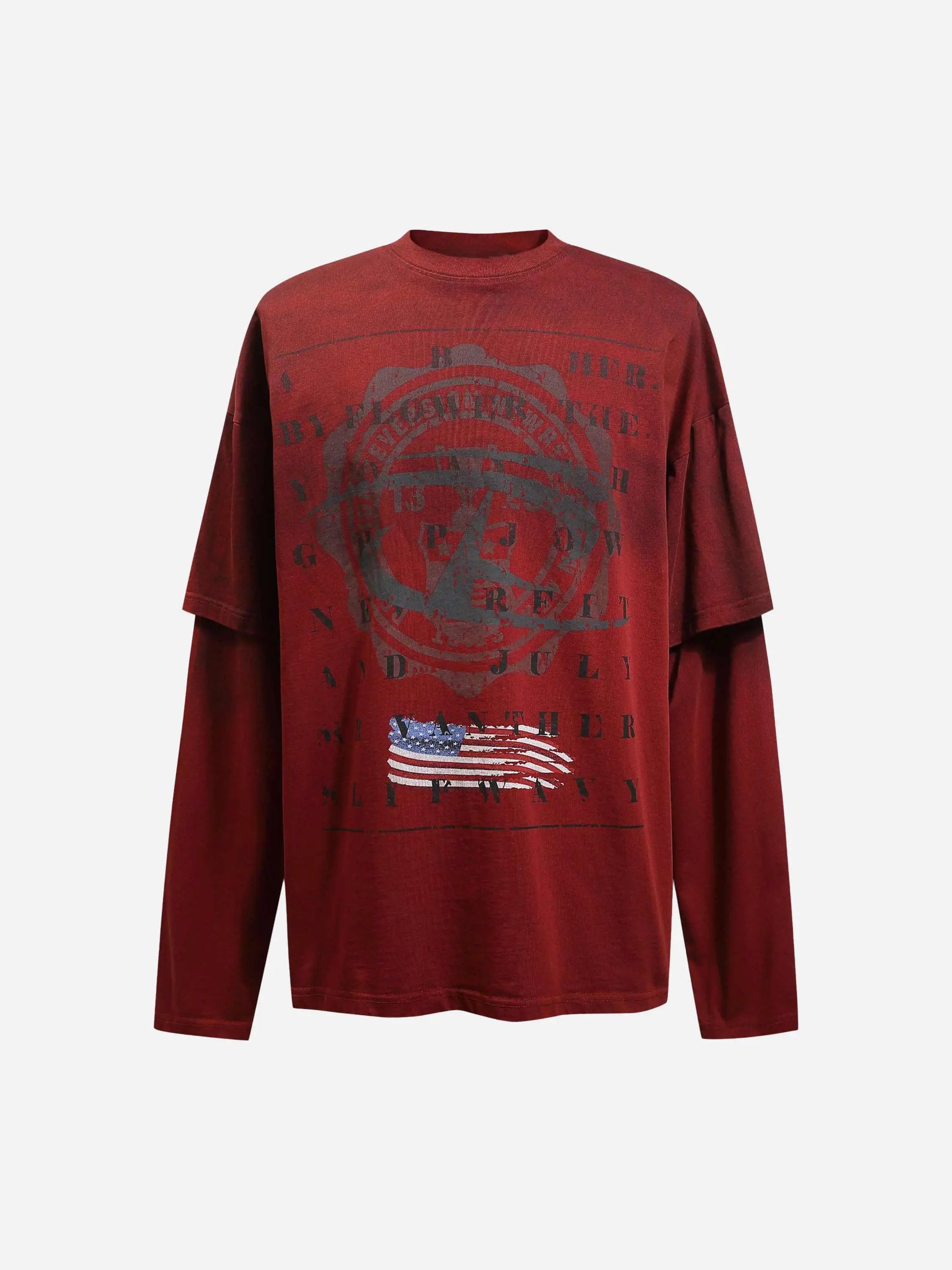Disguisen Vintage Fake Two-piece Long-Sleeve T-shirt