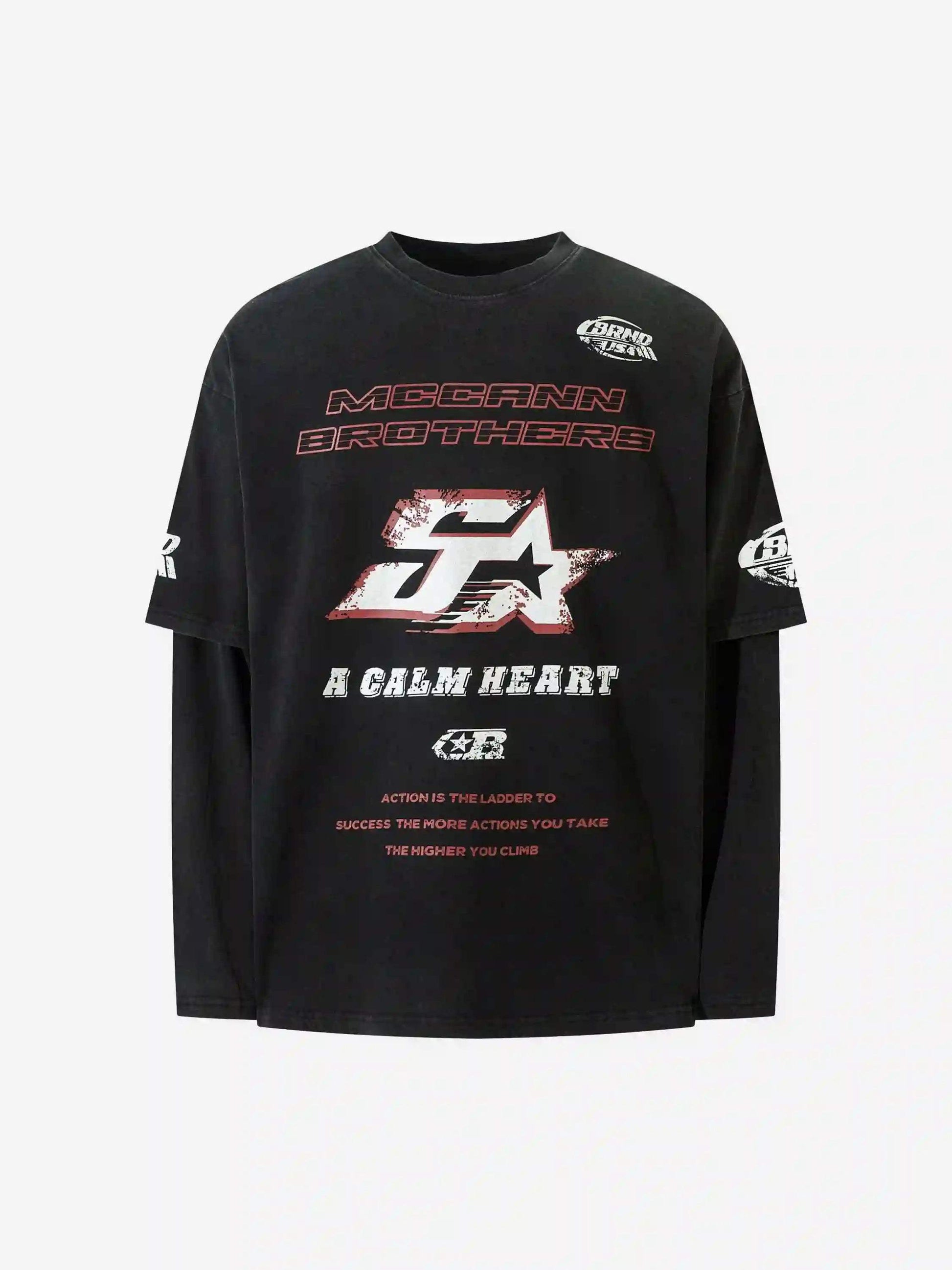 Disguisen Street American Industrial Style Long Sleeves T-Shirt