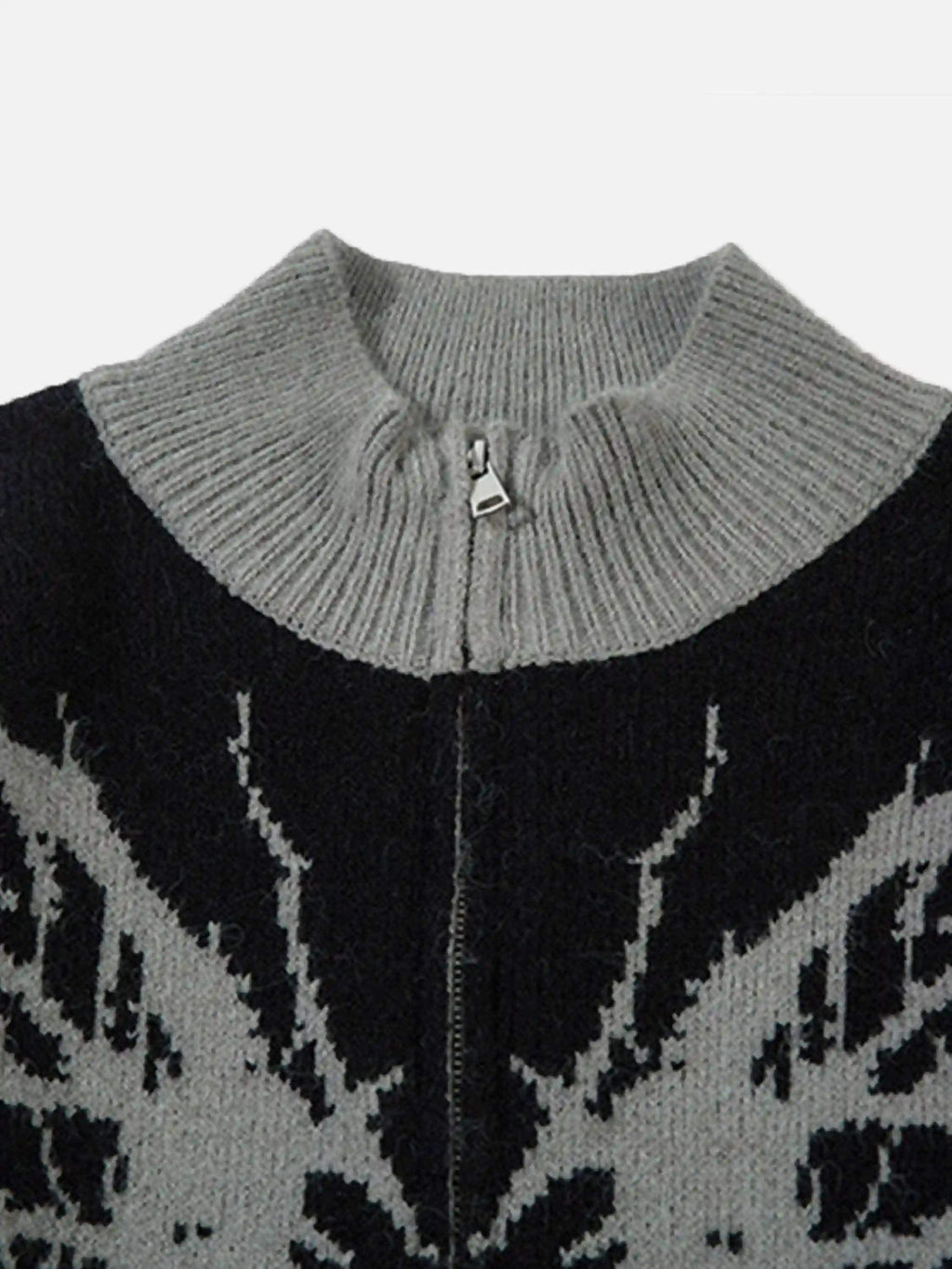 Disguisen Dark Spider Web Zipper Stand Collar Cardigan
