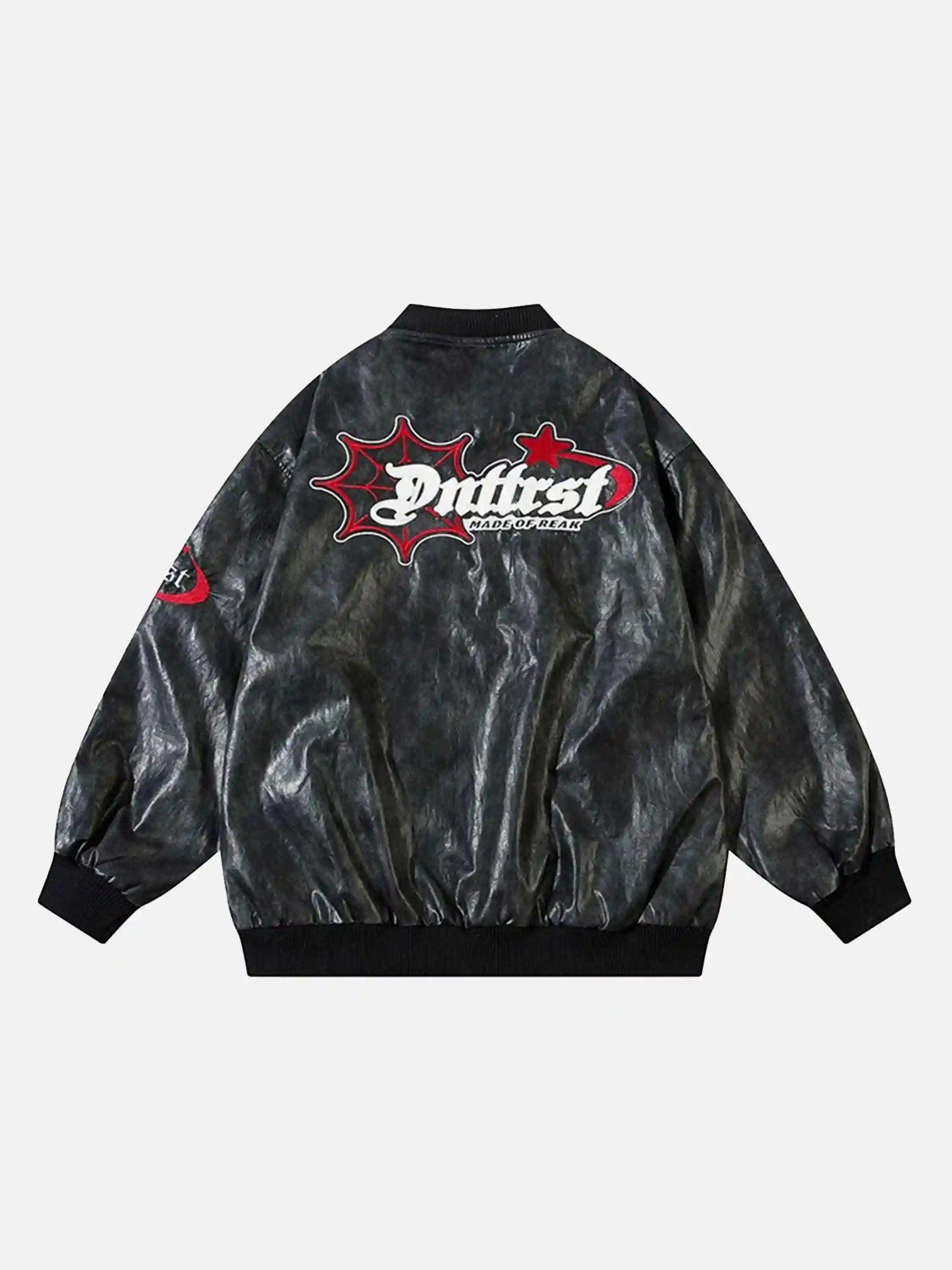Disguisen American Retro Wax Motorcycle Baseball Jacket