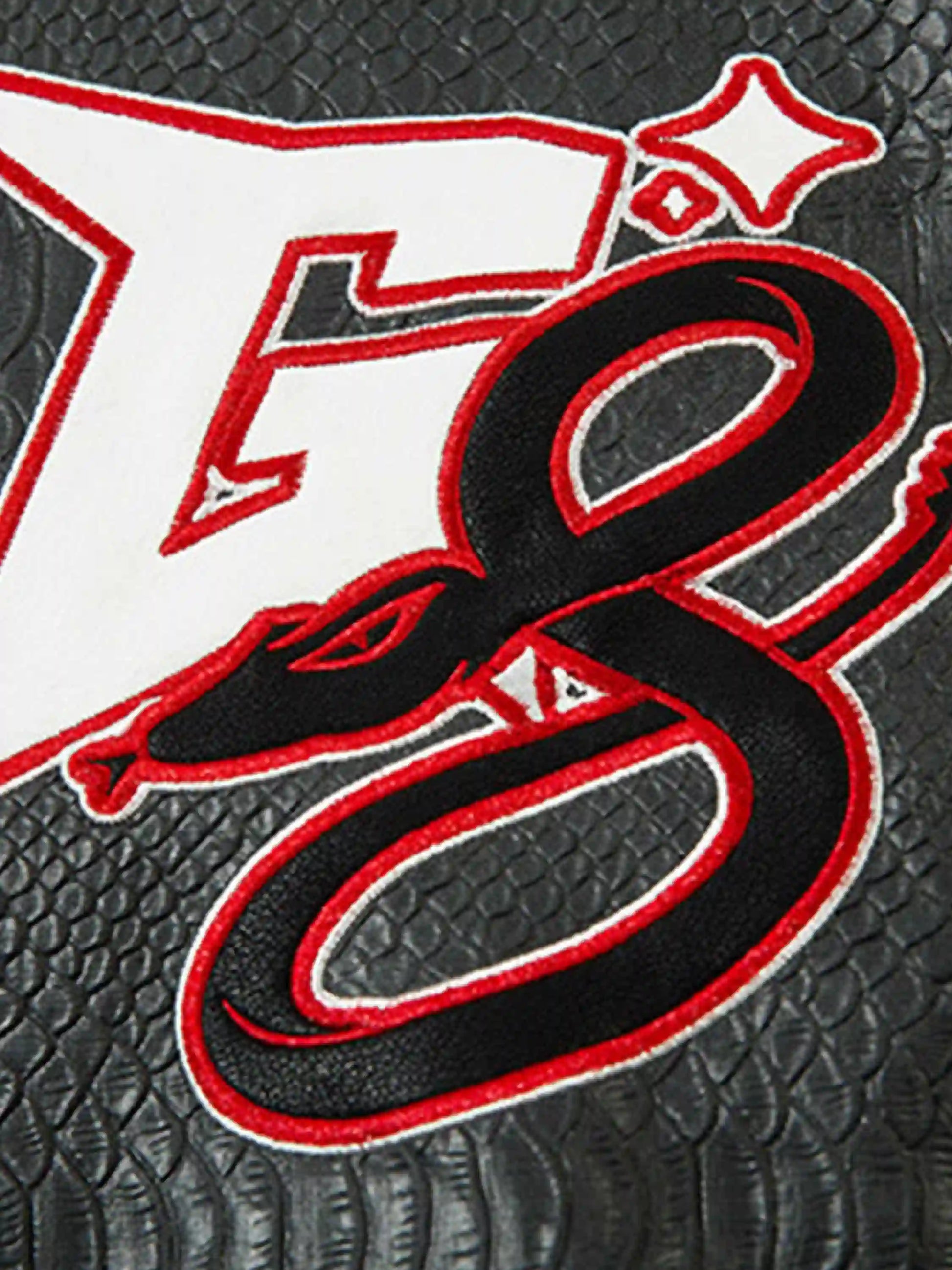 Disguisen American Retro Snakeskin Embroidered Motorcycle Jacket