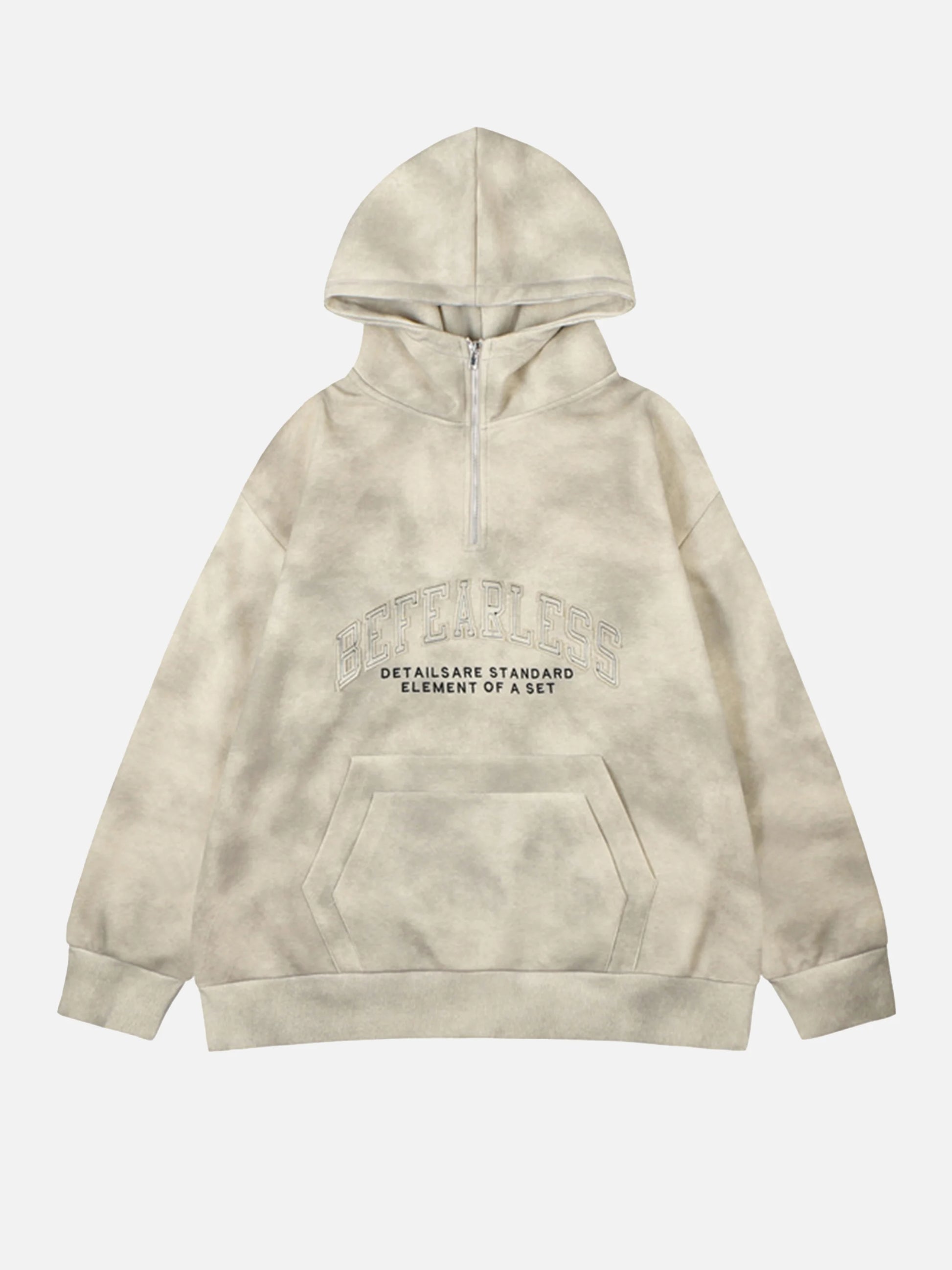 Vintage Dirty Tie-Dye Half Zip-up Hoodie