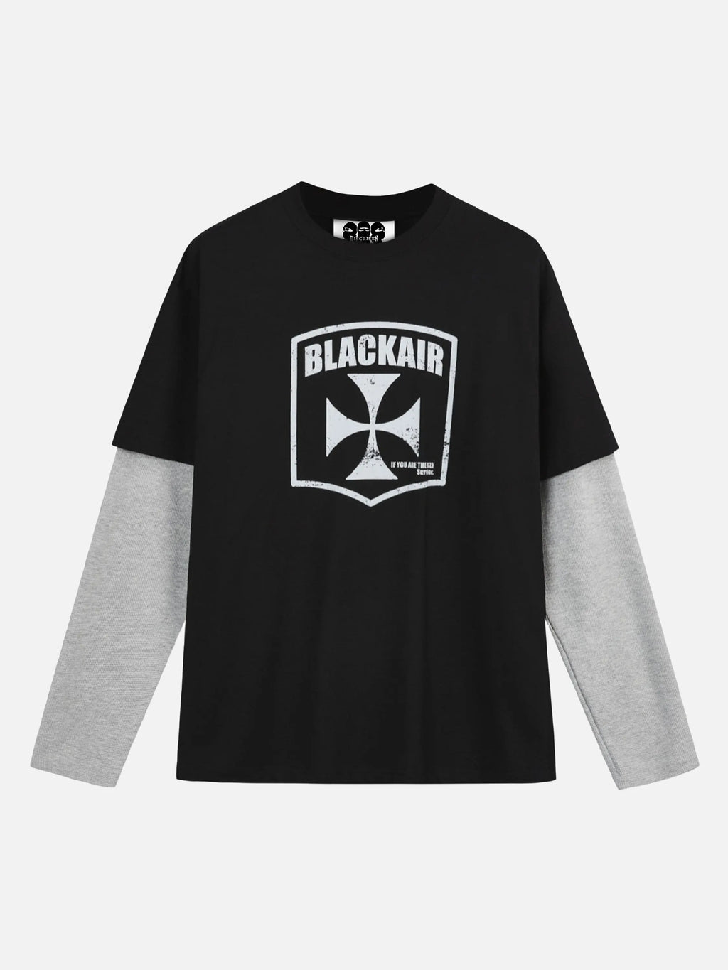 Disguisen American Waffle Faux Two-Piece Long-Sleeved T-Shirt