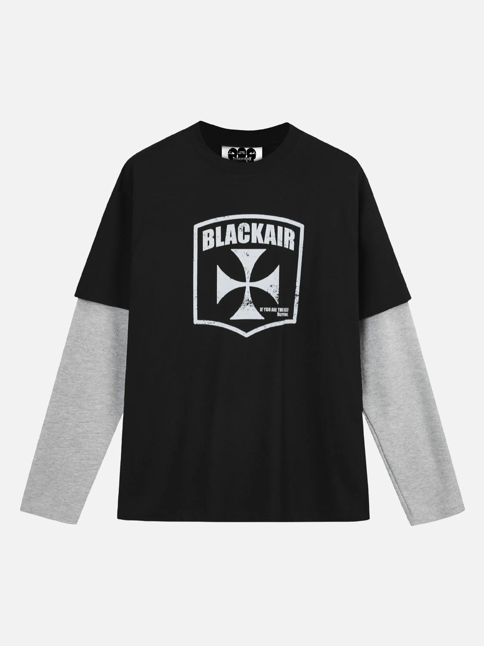 Disguisen American Waffle Faux Two-Piece Long-Sleeved T-Shirt