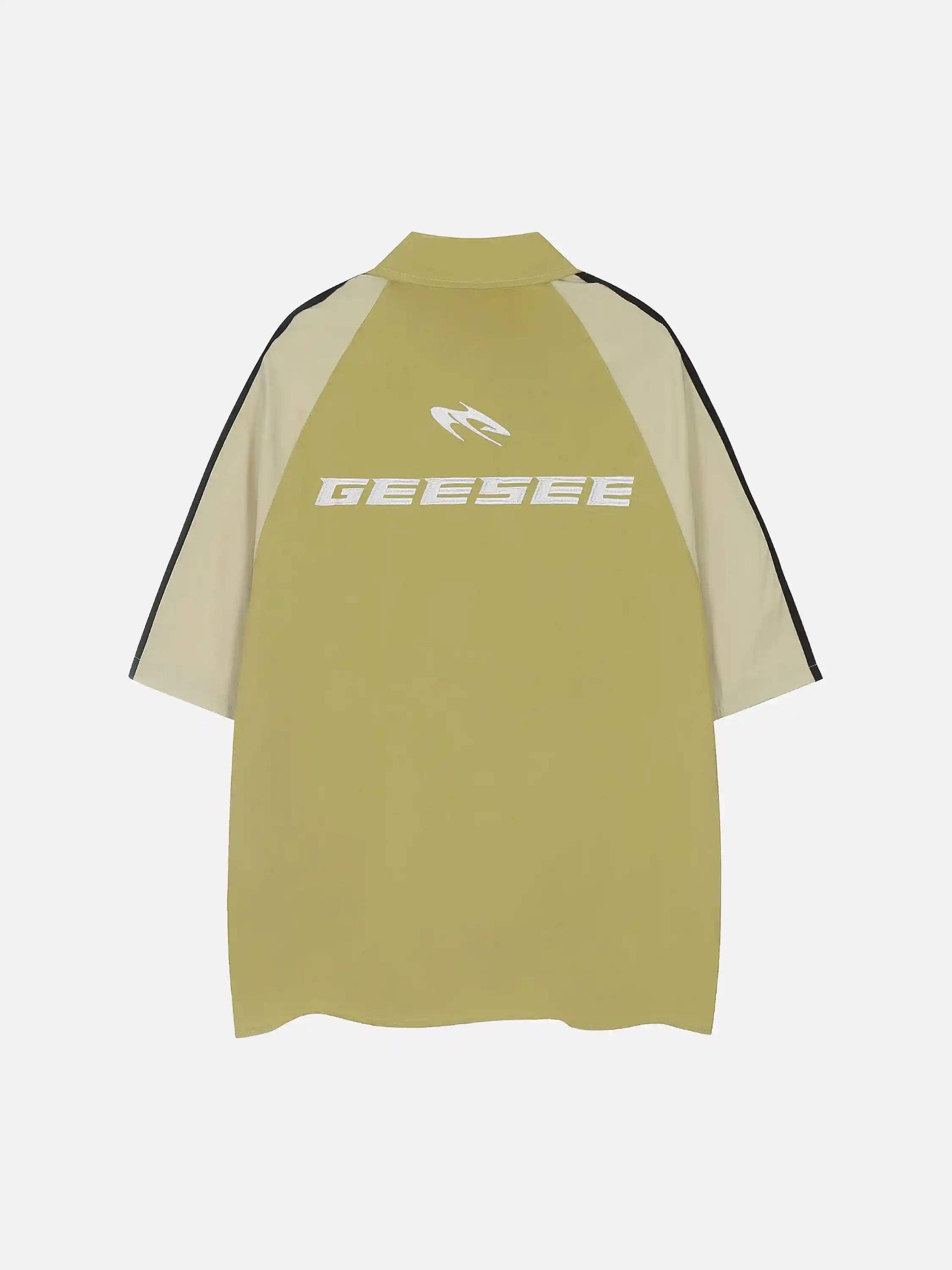 Disguisen American Style Personalized Embroidered Short-Sleeved Shirt