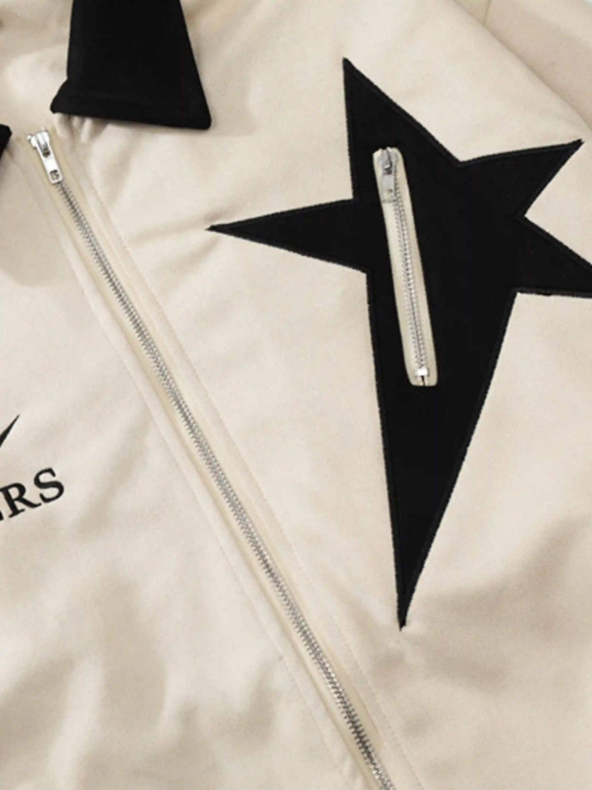 Disguisen Hip Hop Star Embroidery Contrast Lapel Jacket