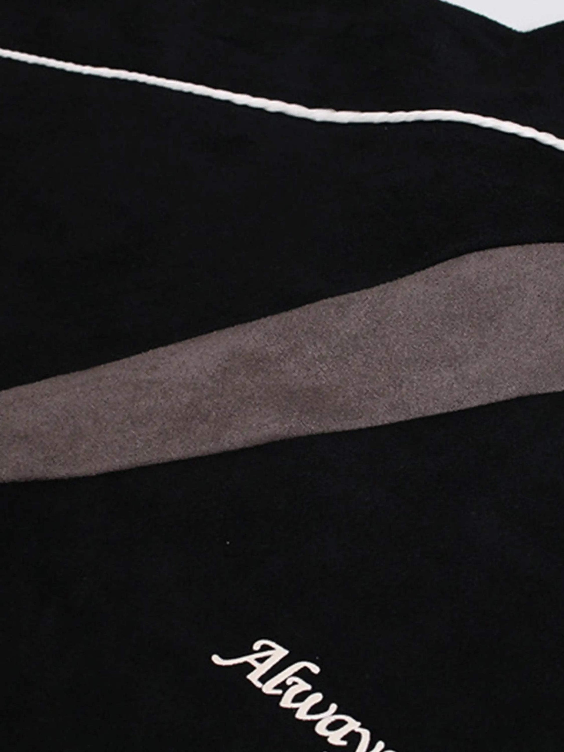 Disguisen Hip-Hop Patchwork Suede Long Sleeves