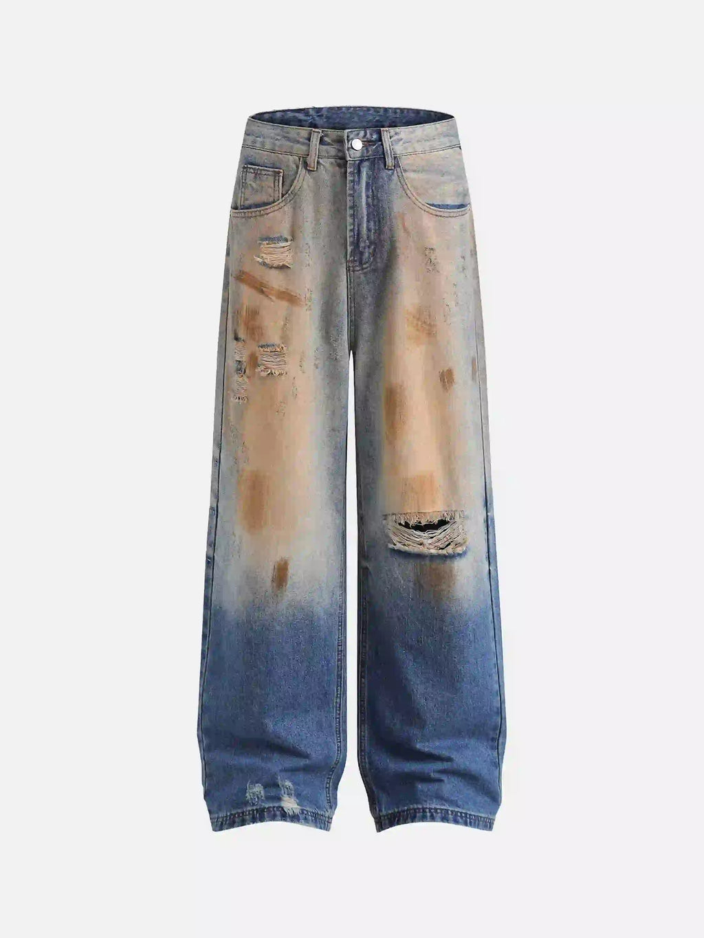 Disguisen Hip-Hop Ripped Mud-Dyed Jeans