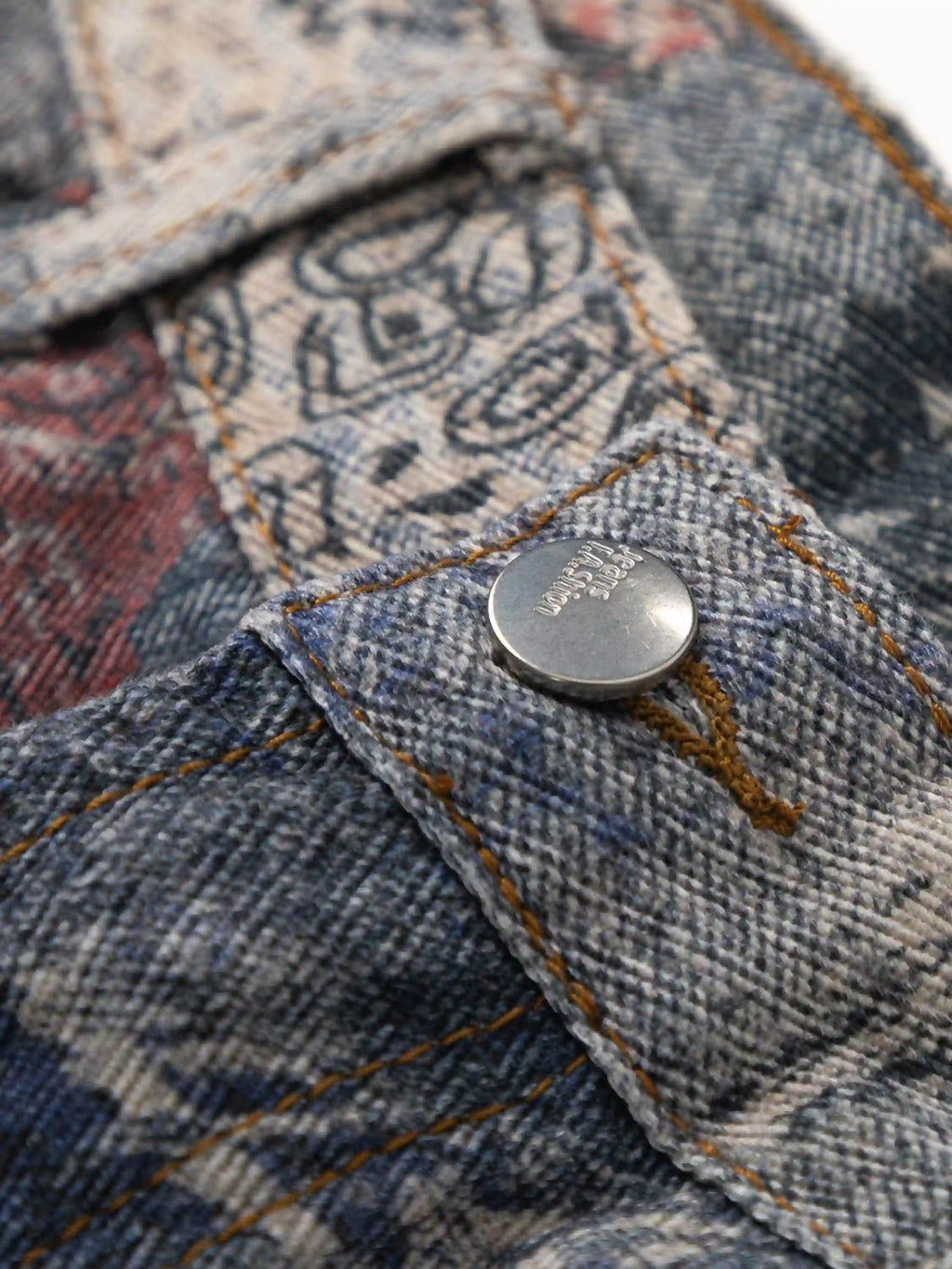Cashew Flower Digital Printed Imitation Jeans