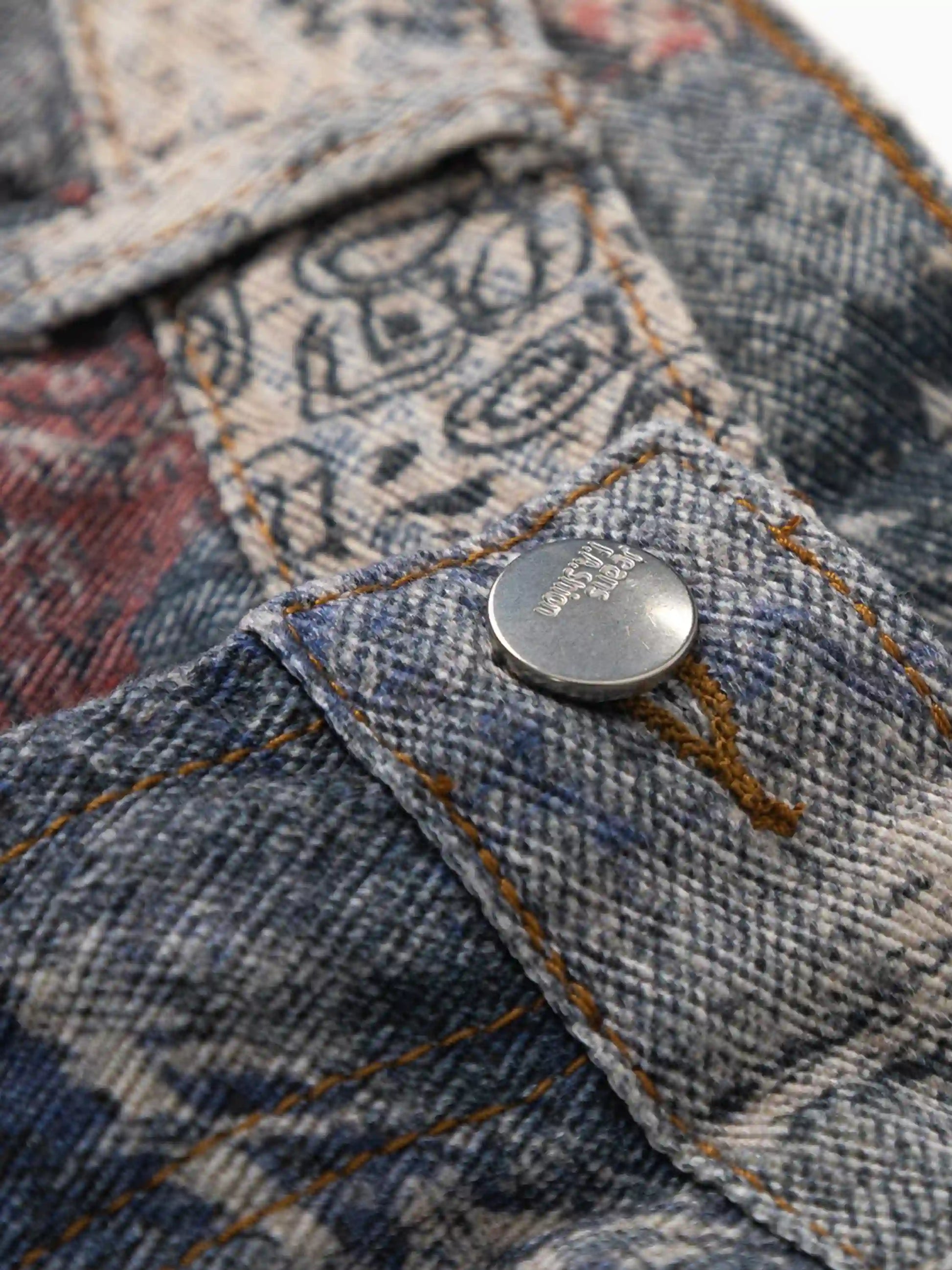 Cashew Flower Digital Printed Imitation Jeans