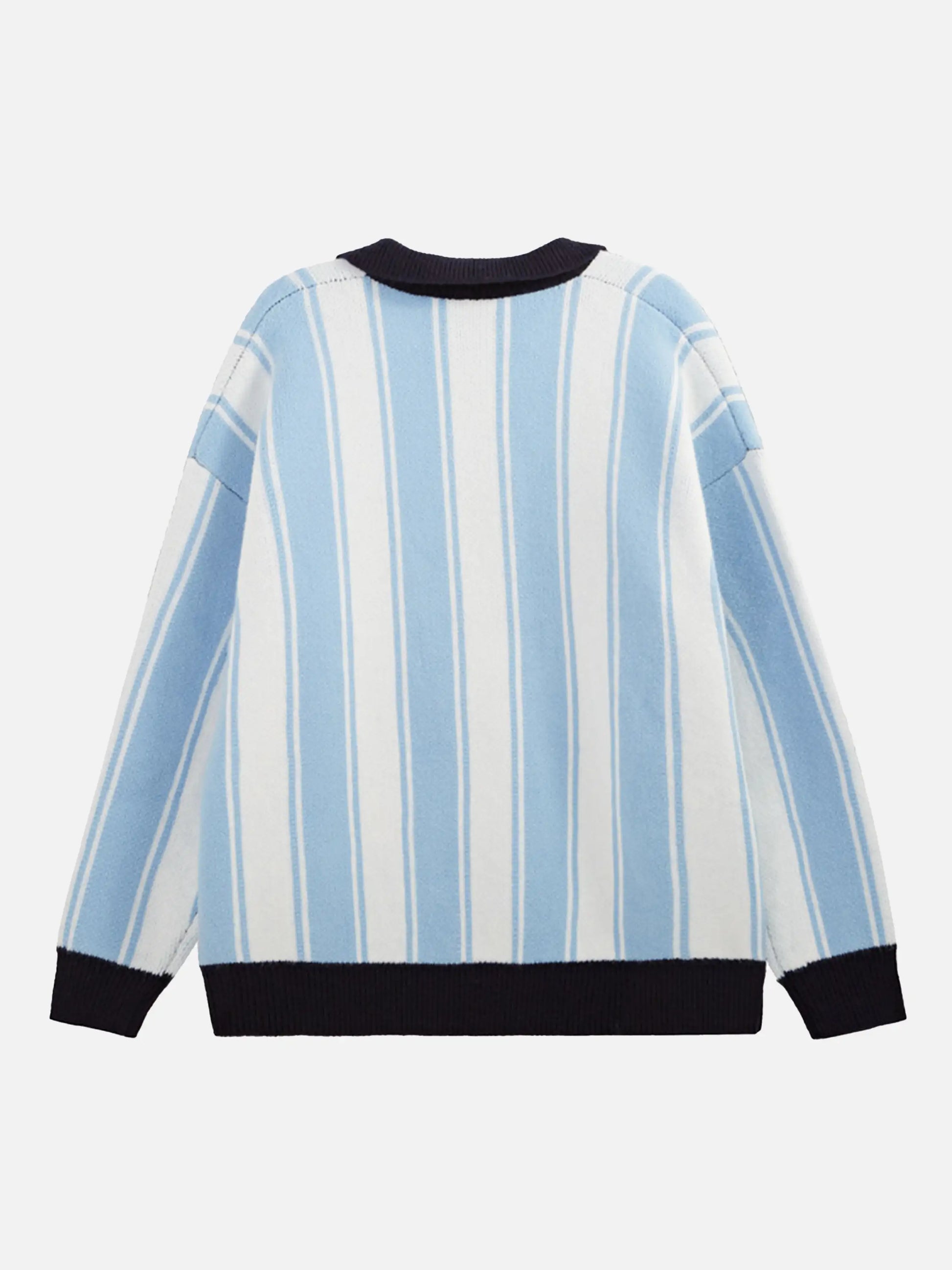 Disguisen Vertical Contrast Pattern Jacquard Sweater