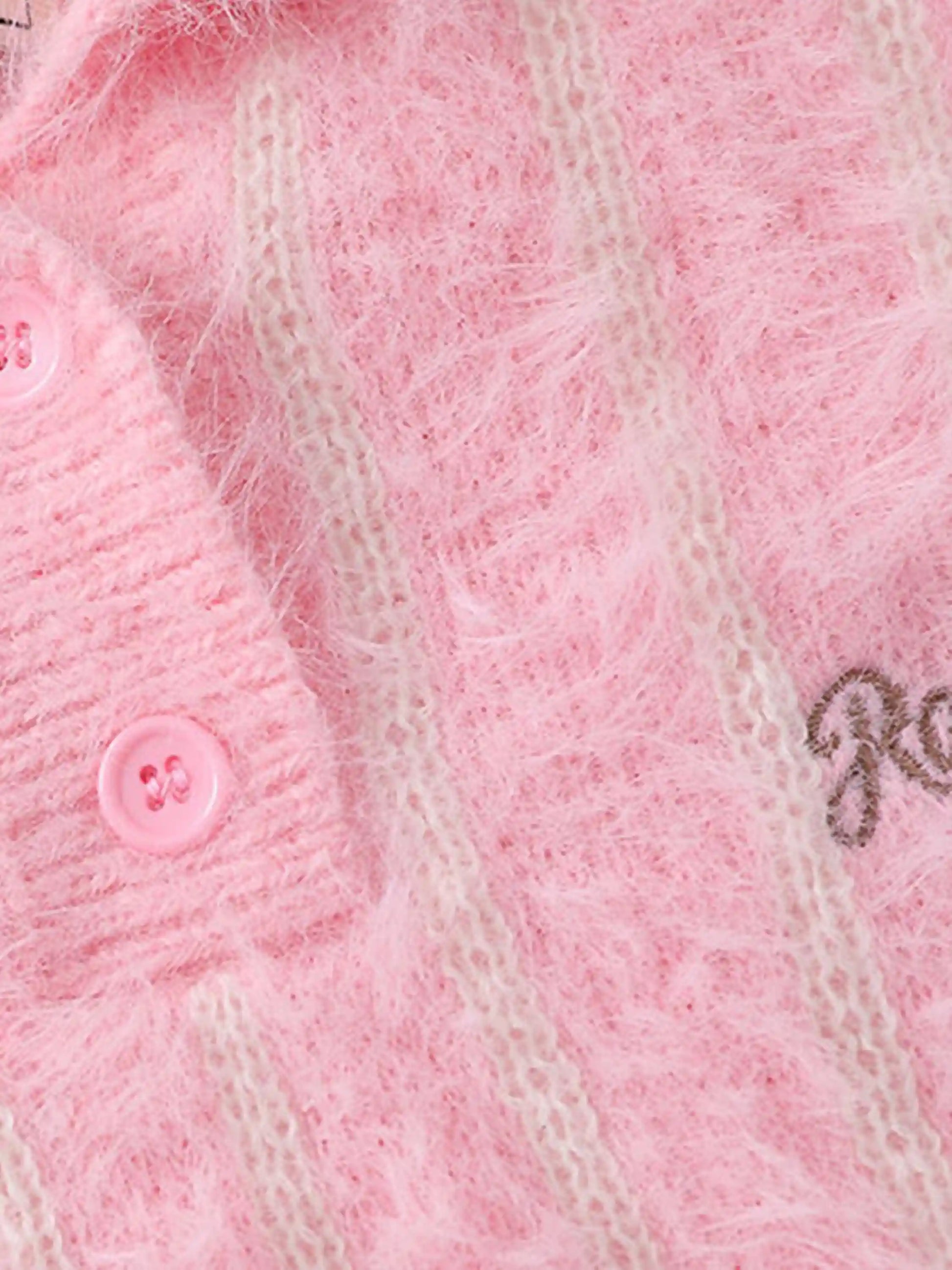 Maglione a righe con colletto polo in mohair Disguisen