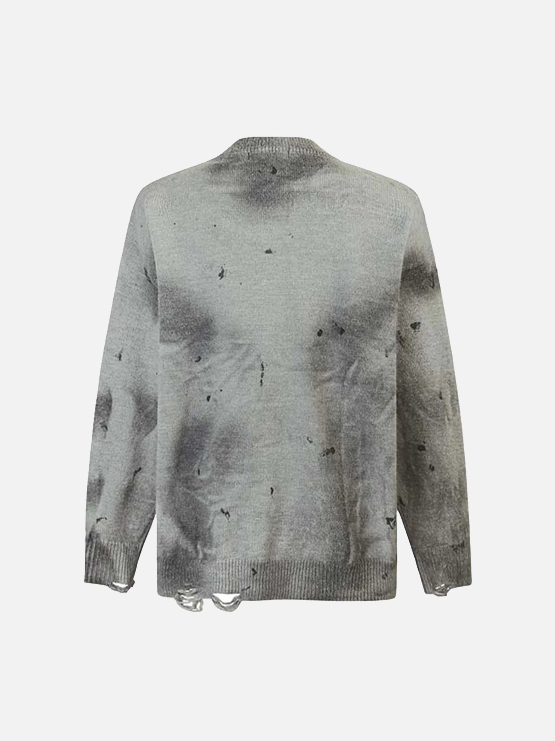 Vintage Ripped Tie-dye Sweater