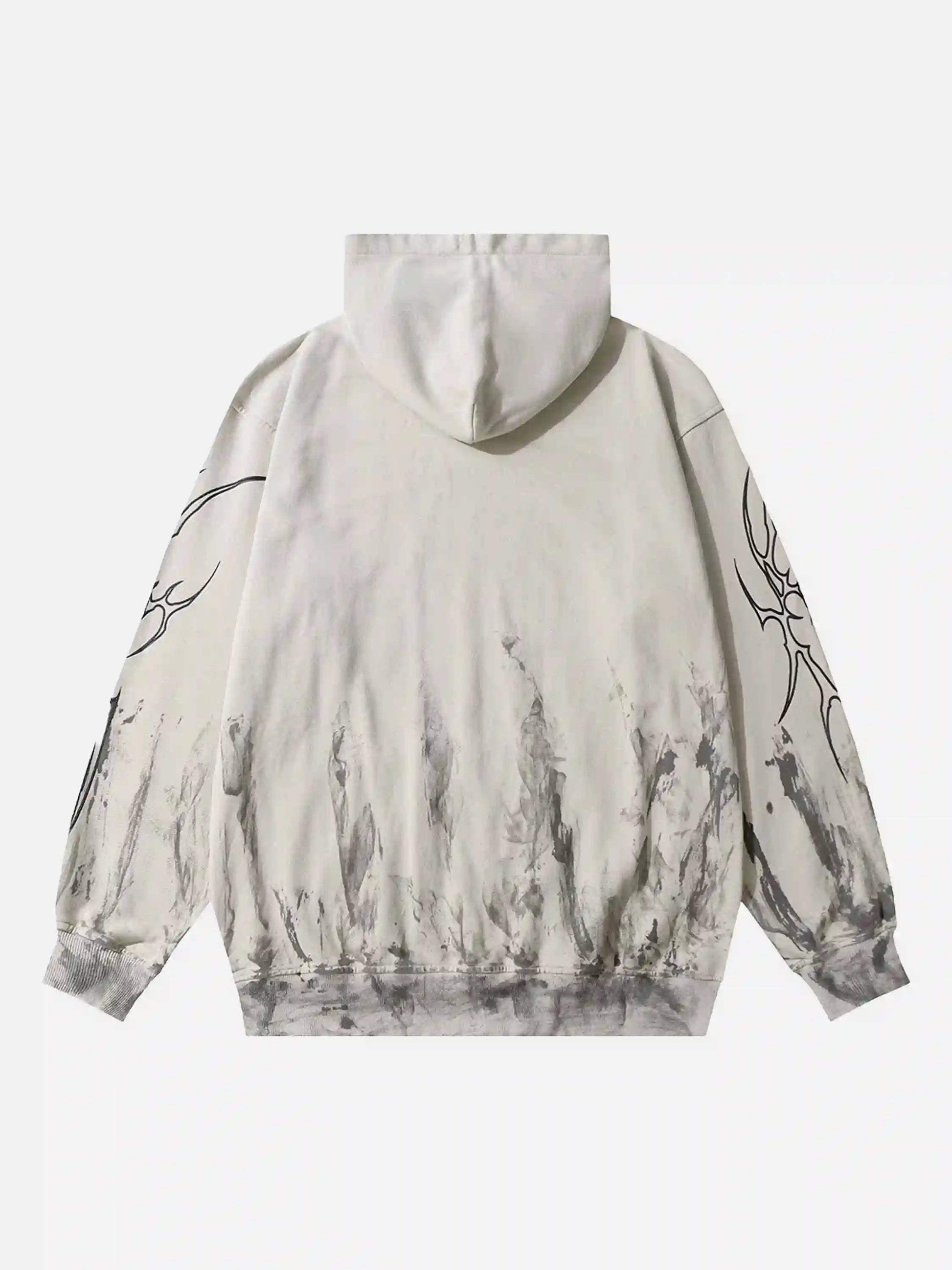 Disguisen American Style Dark Letter Graffiti Hoodie