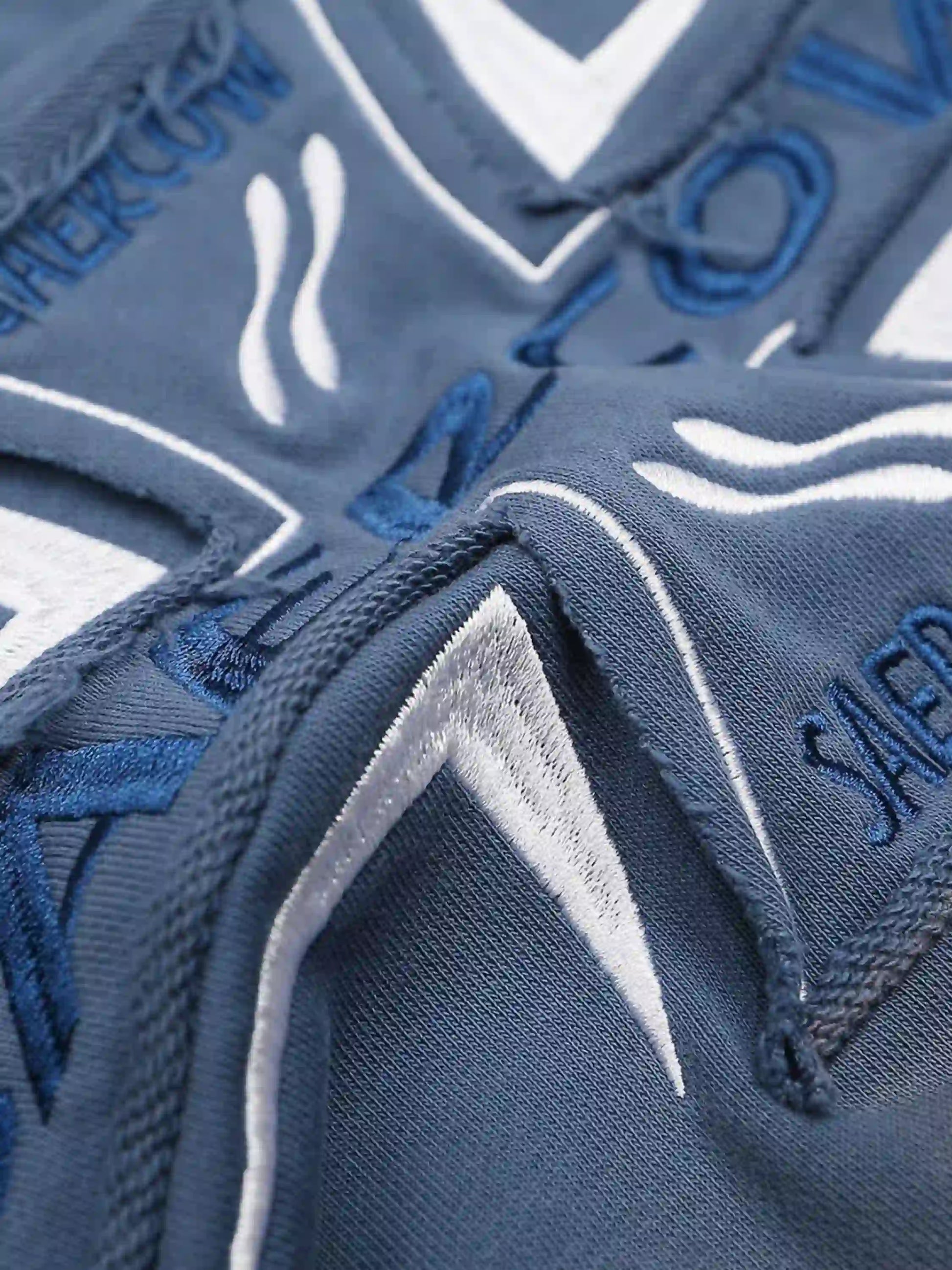 Cross Lettering Embroidery Washed Hoodie