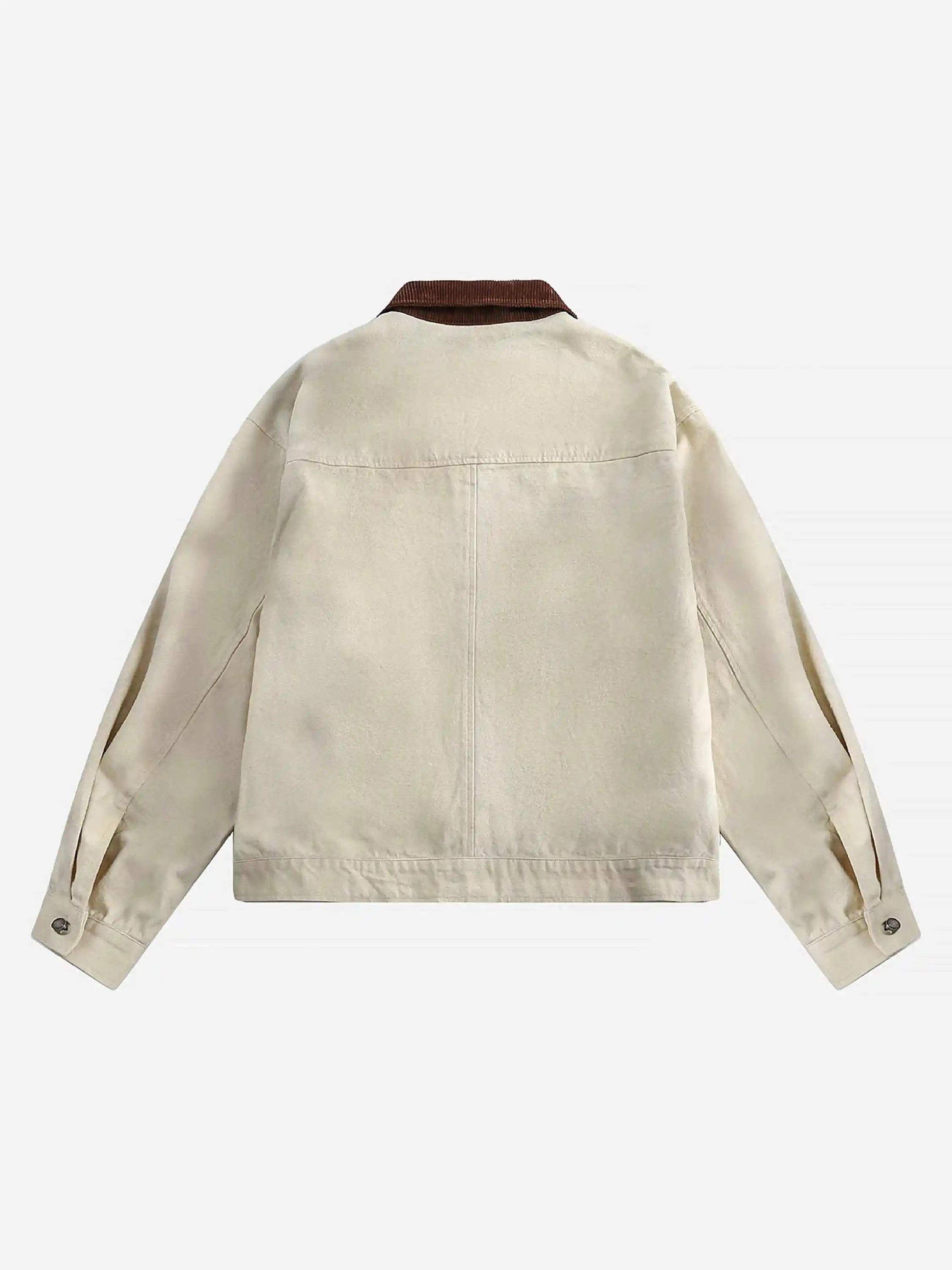 Vintage Washed Distressed Graffiti Patchwork Jacket
