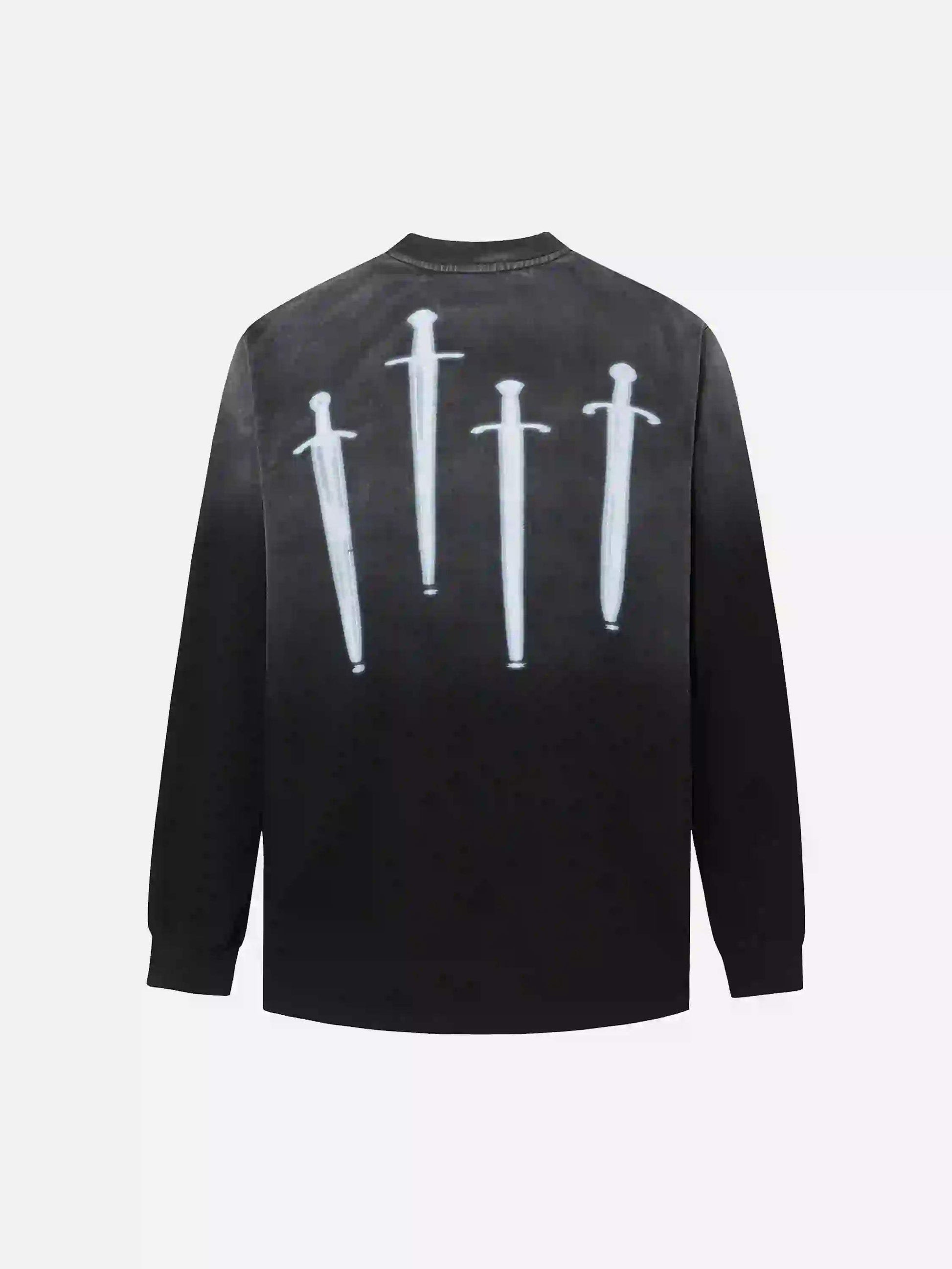Disguisen Street Sword Distressed Long Sleeve T-Shirt