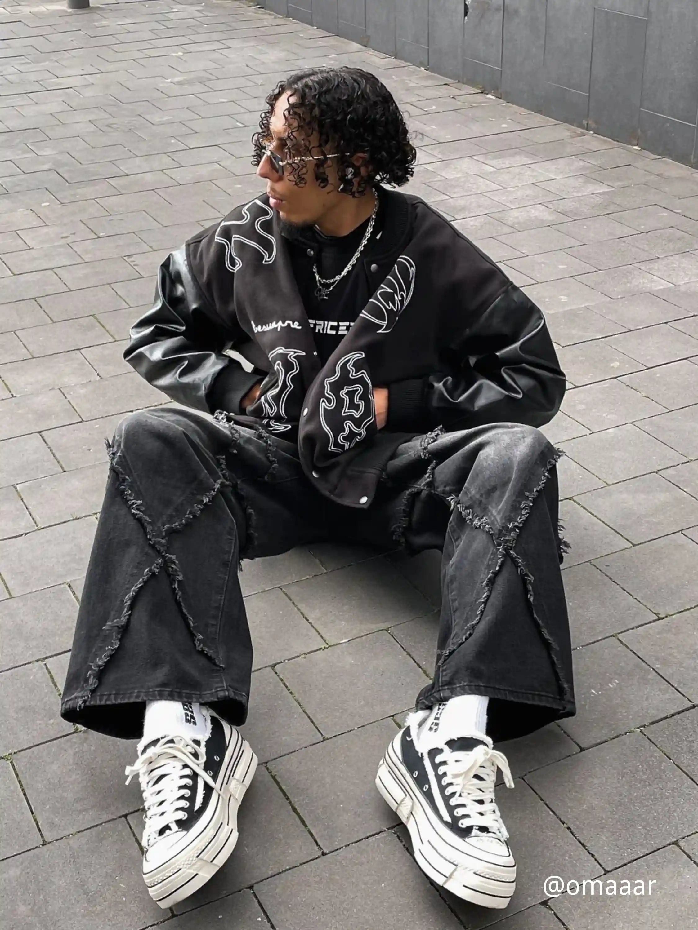 Disguisen Symbol Embroidery PU Leather Racing Jacket
