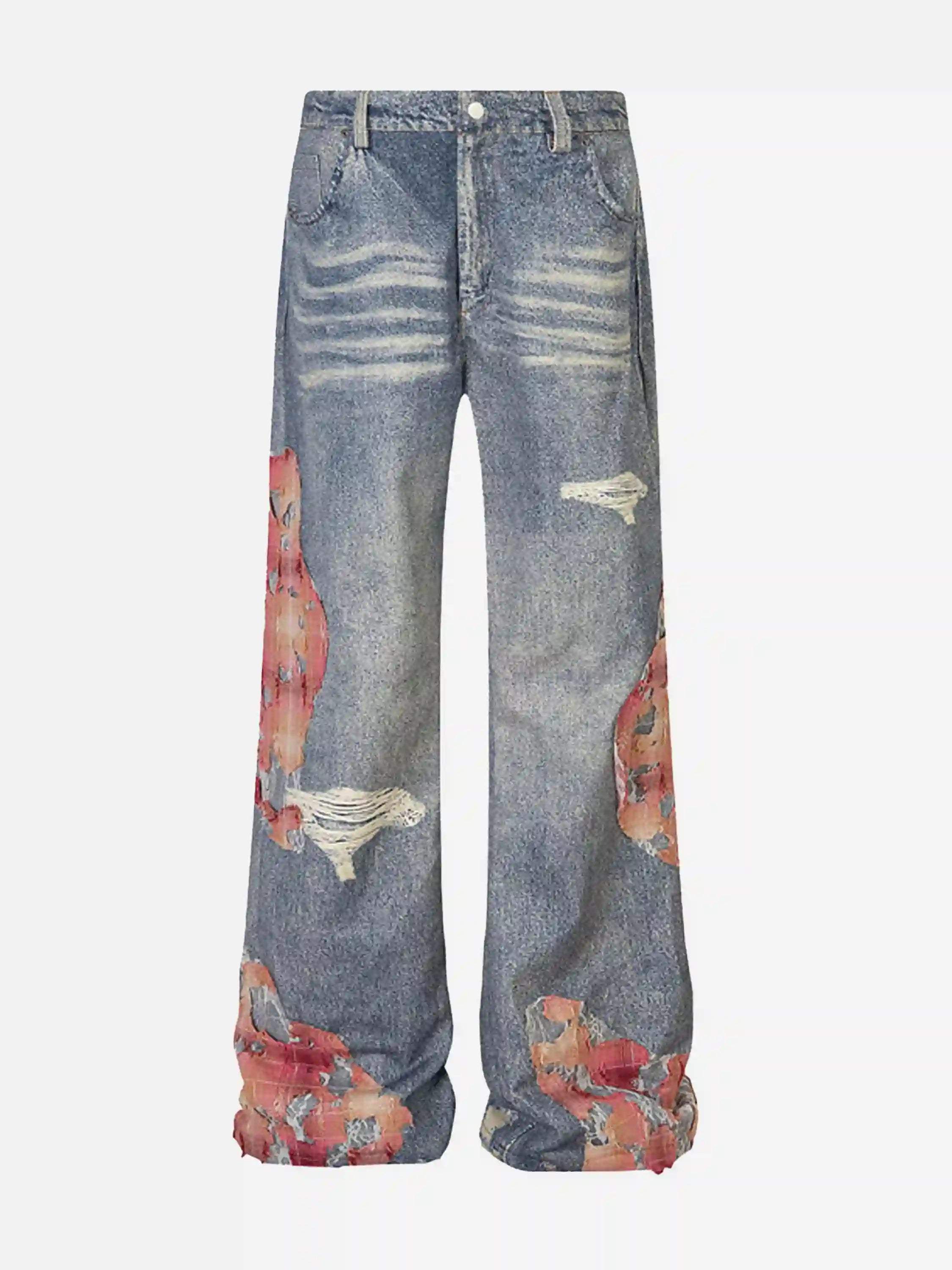 Disguisen Retro Patchwork Street Jeans