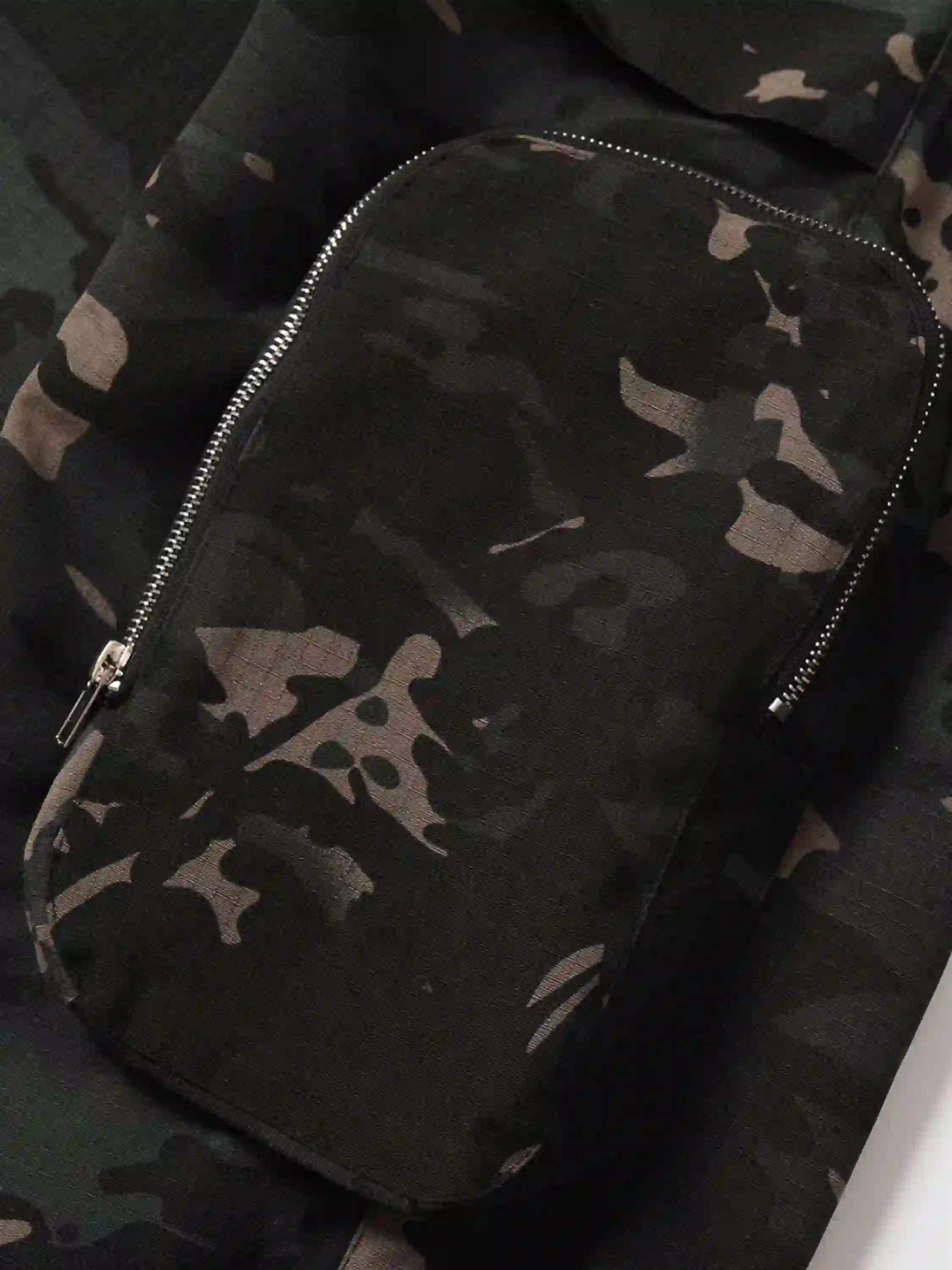 Disguisen Street Dark Camouflage Zipper Cargo Pants