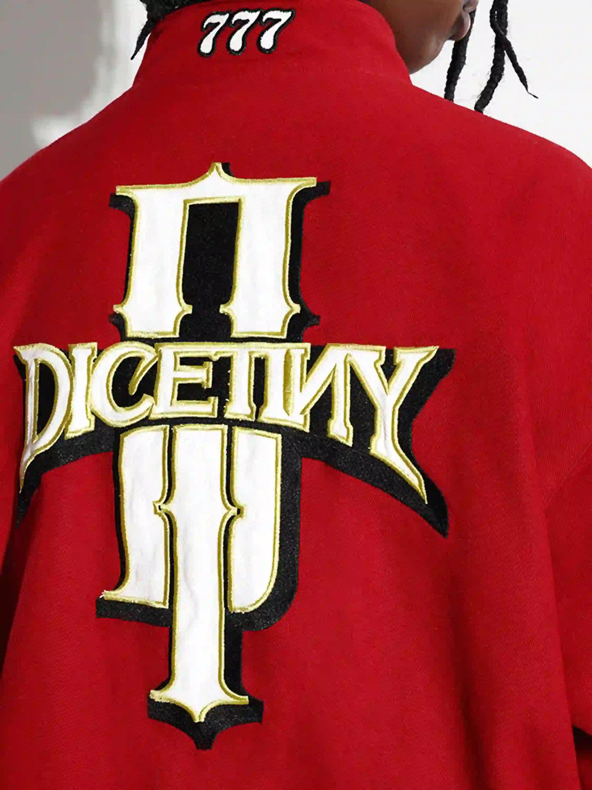 Disguisen Hip-Hop Motorcycle Embroidered Stand Collar Jacket