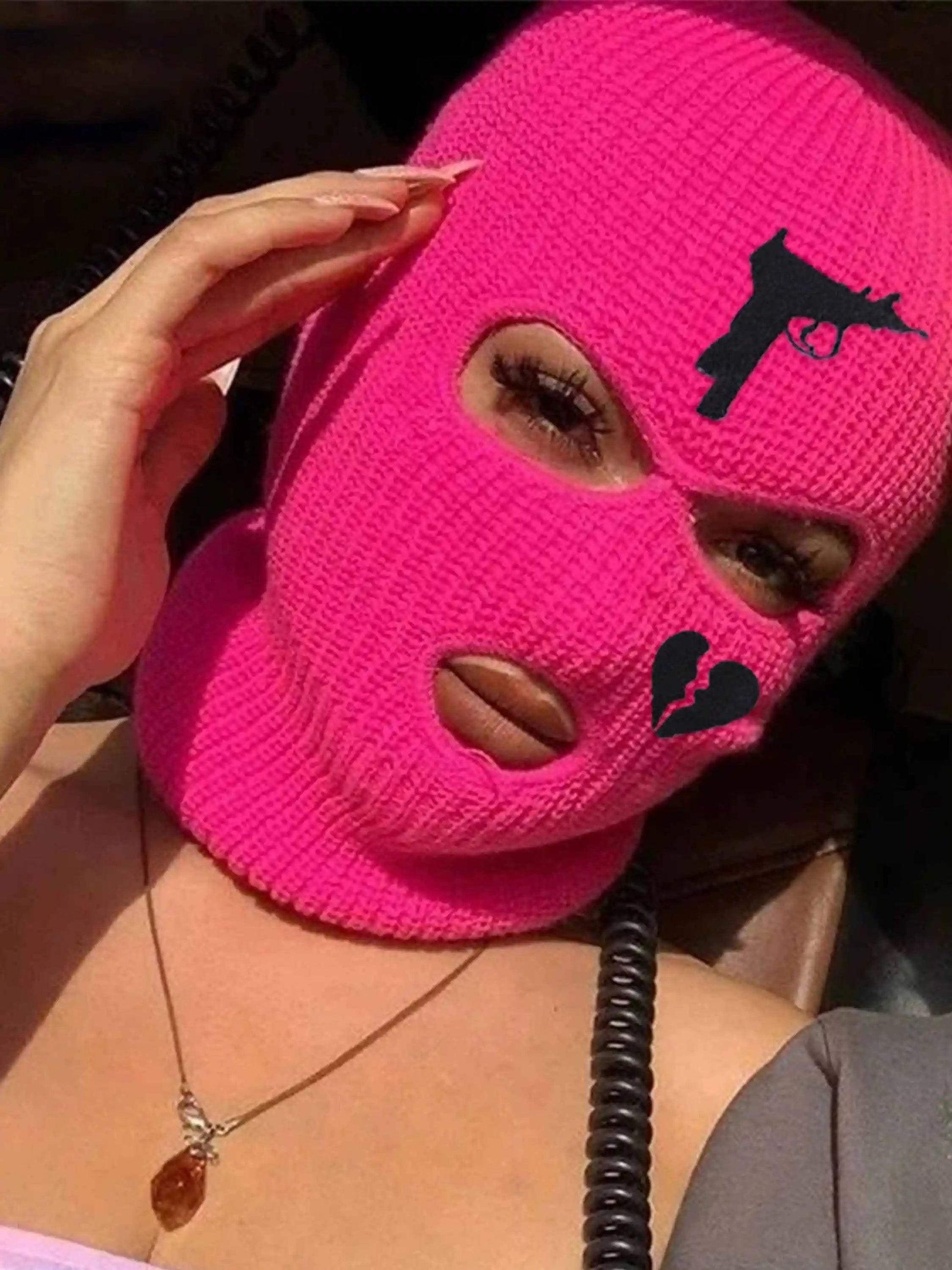 Disguisen Street Three-Hole Knitted Embroidered Beanie