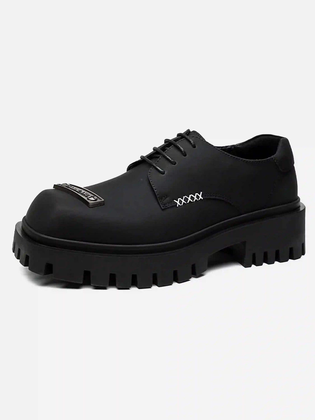 Disguisen Thick-Soled Punk Leather Derby Shoes