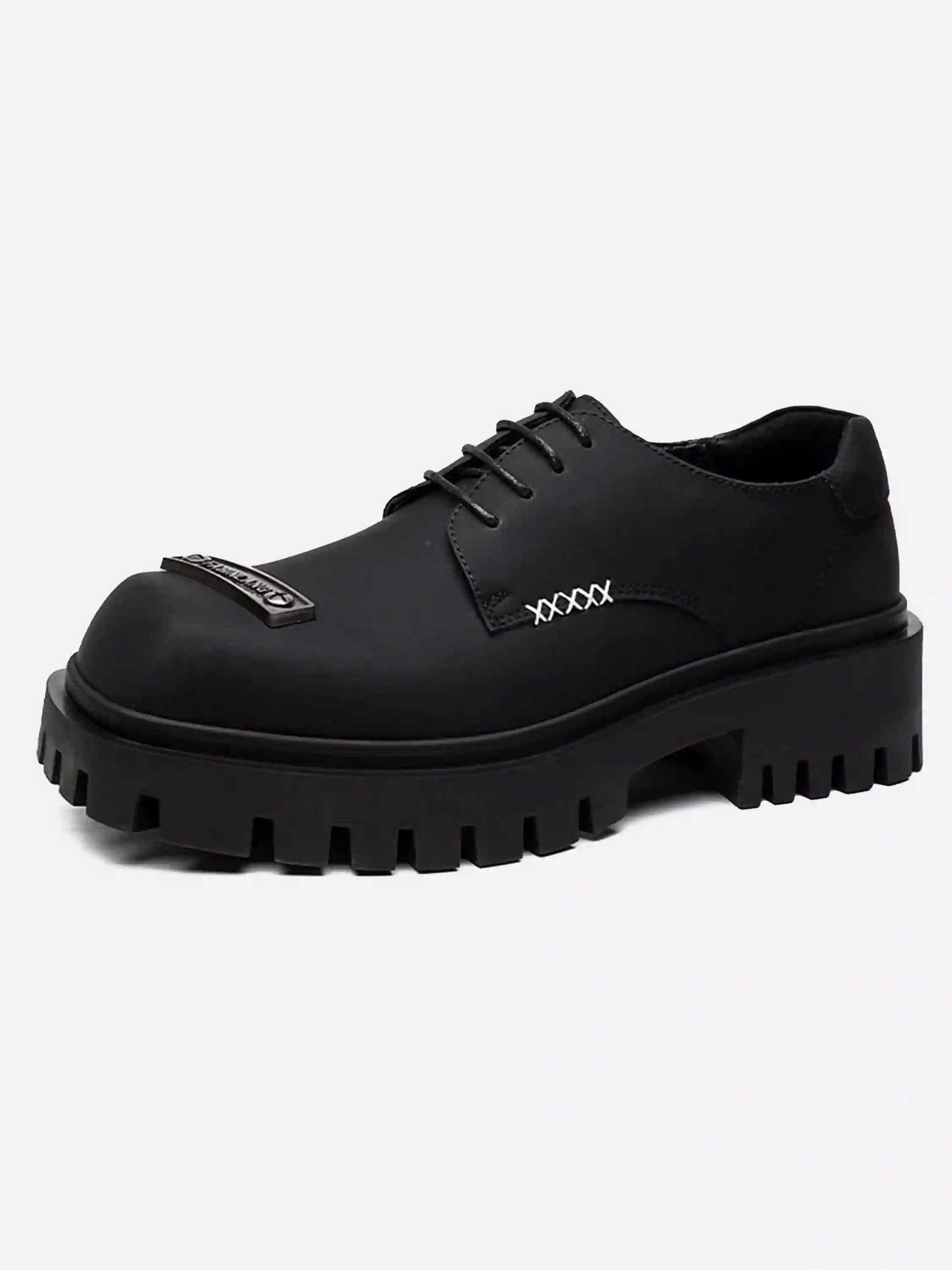 Disguisen Thick-Soled Punk Leather Derby Shoes