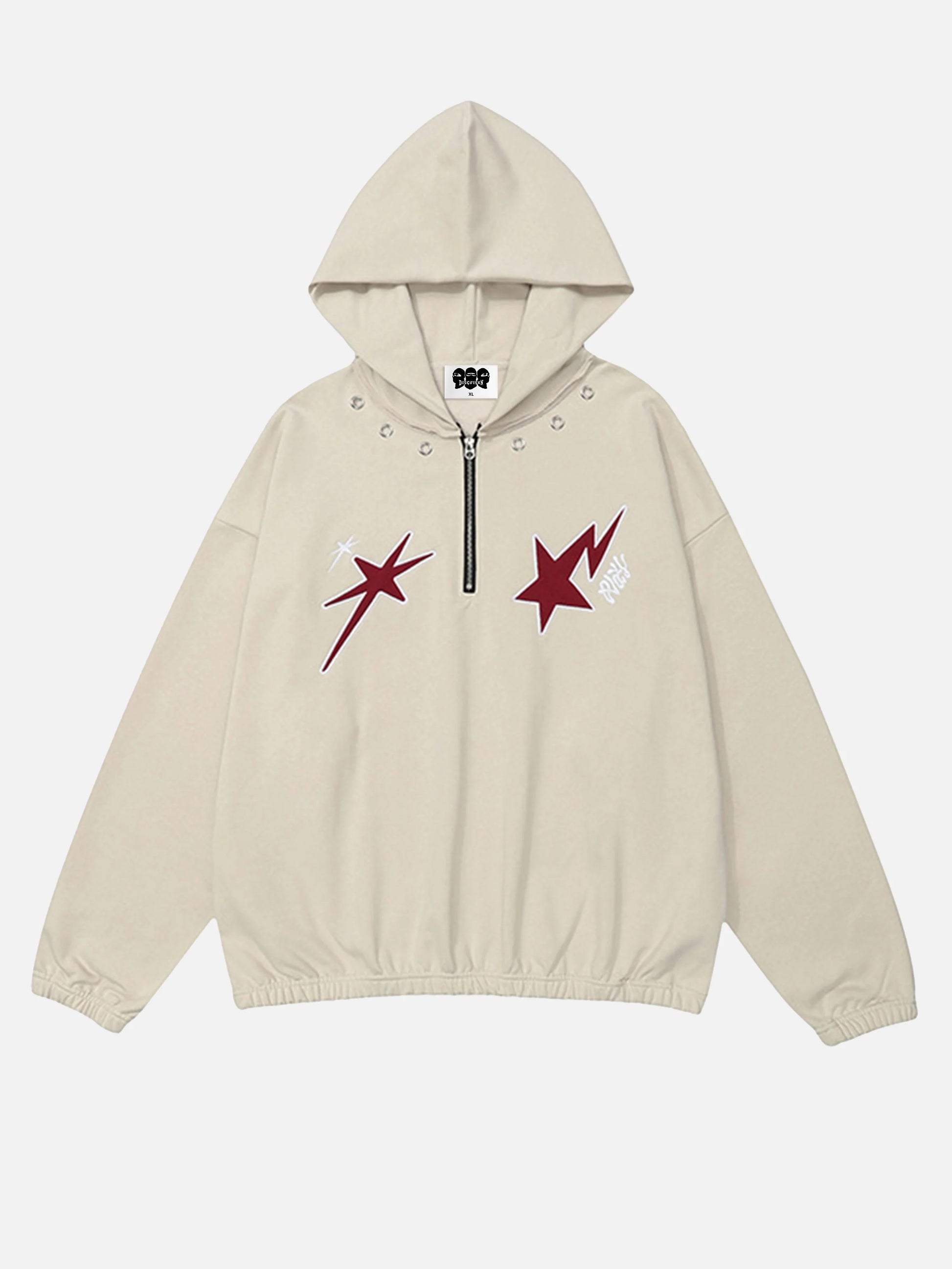 Star Patchwork Half-zip Hoodie