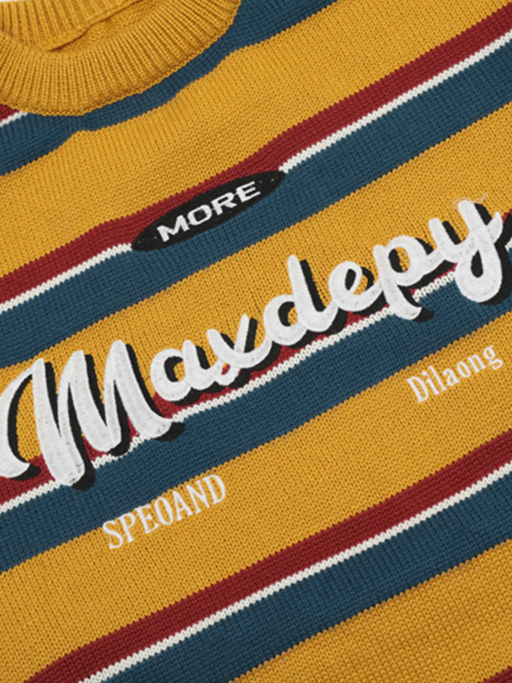 Vintage Embroidered Striped Sweater