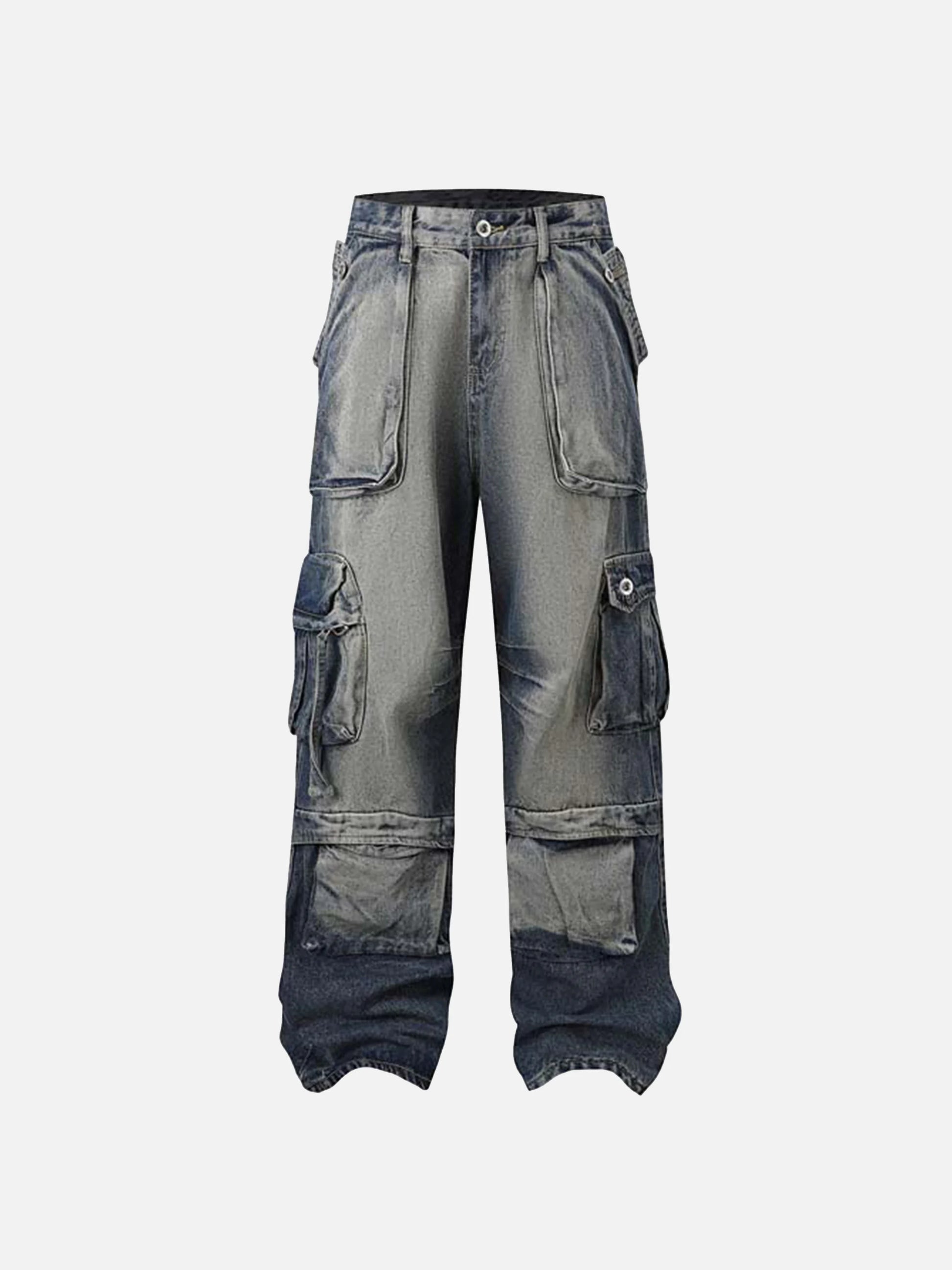 Gradient Multi-Pocket Cargo Jeans