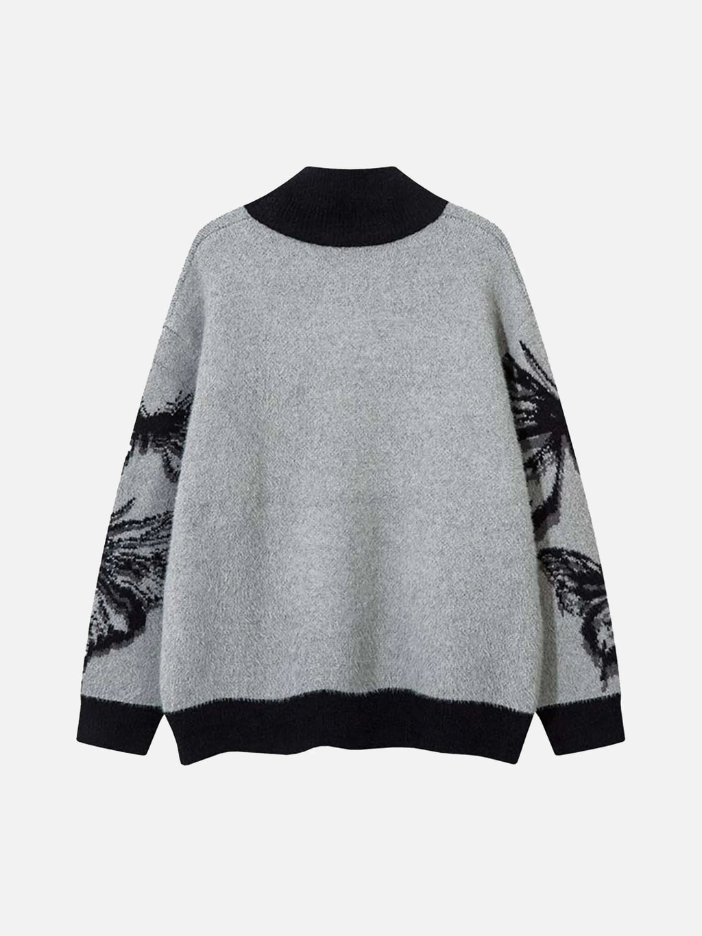 Hand-Painted Butterfly Mohair Jacquard Cardigan