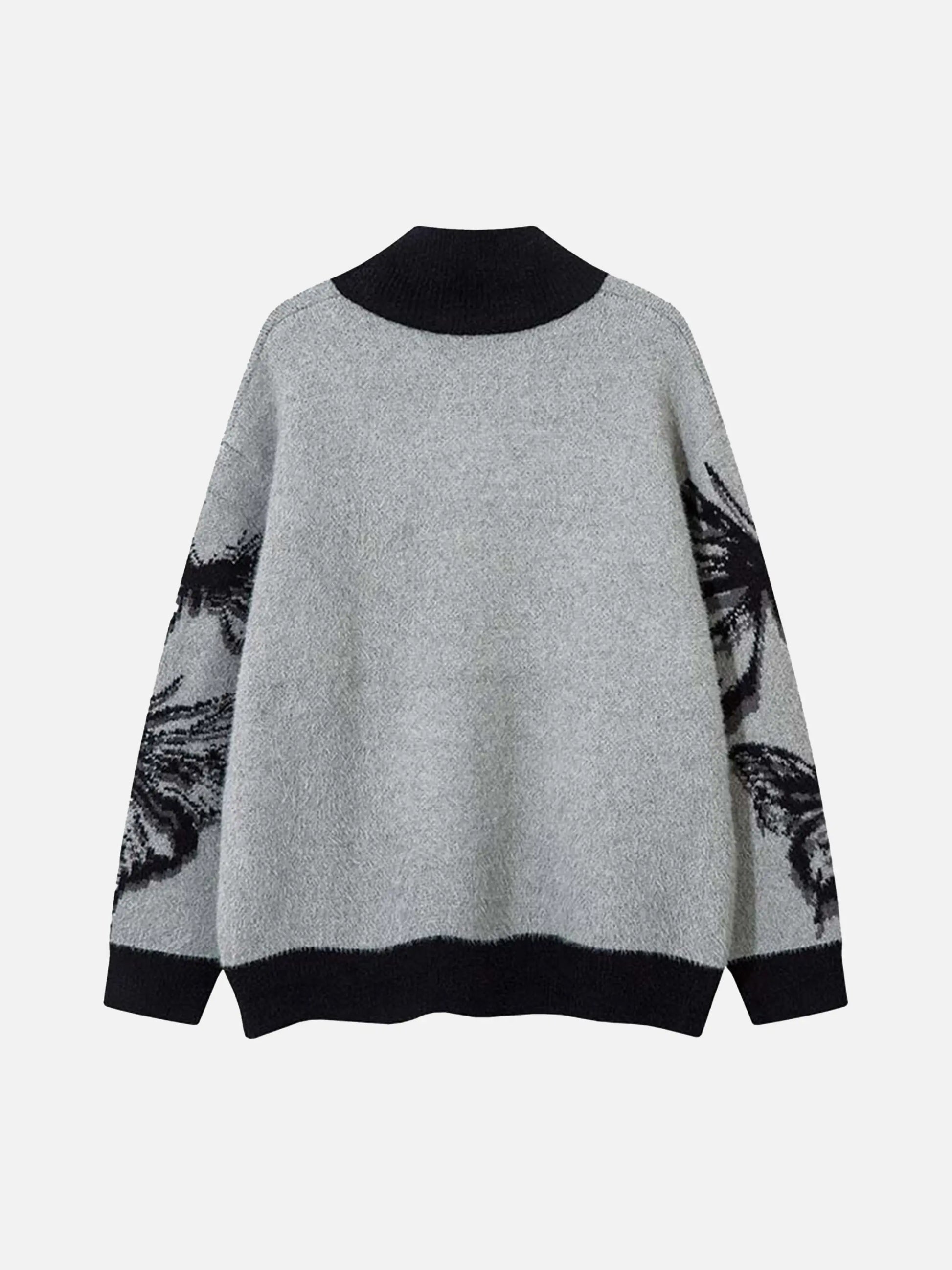 Hand-Painted Butterfly Mohair Jacquard Cardigan