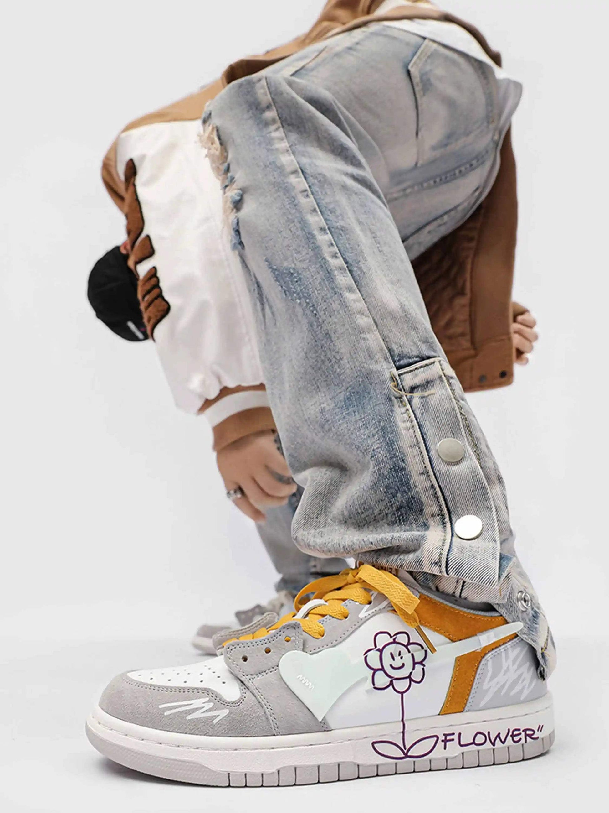 Disguisen Niche Street Playful Flower Couple Casual Shoes