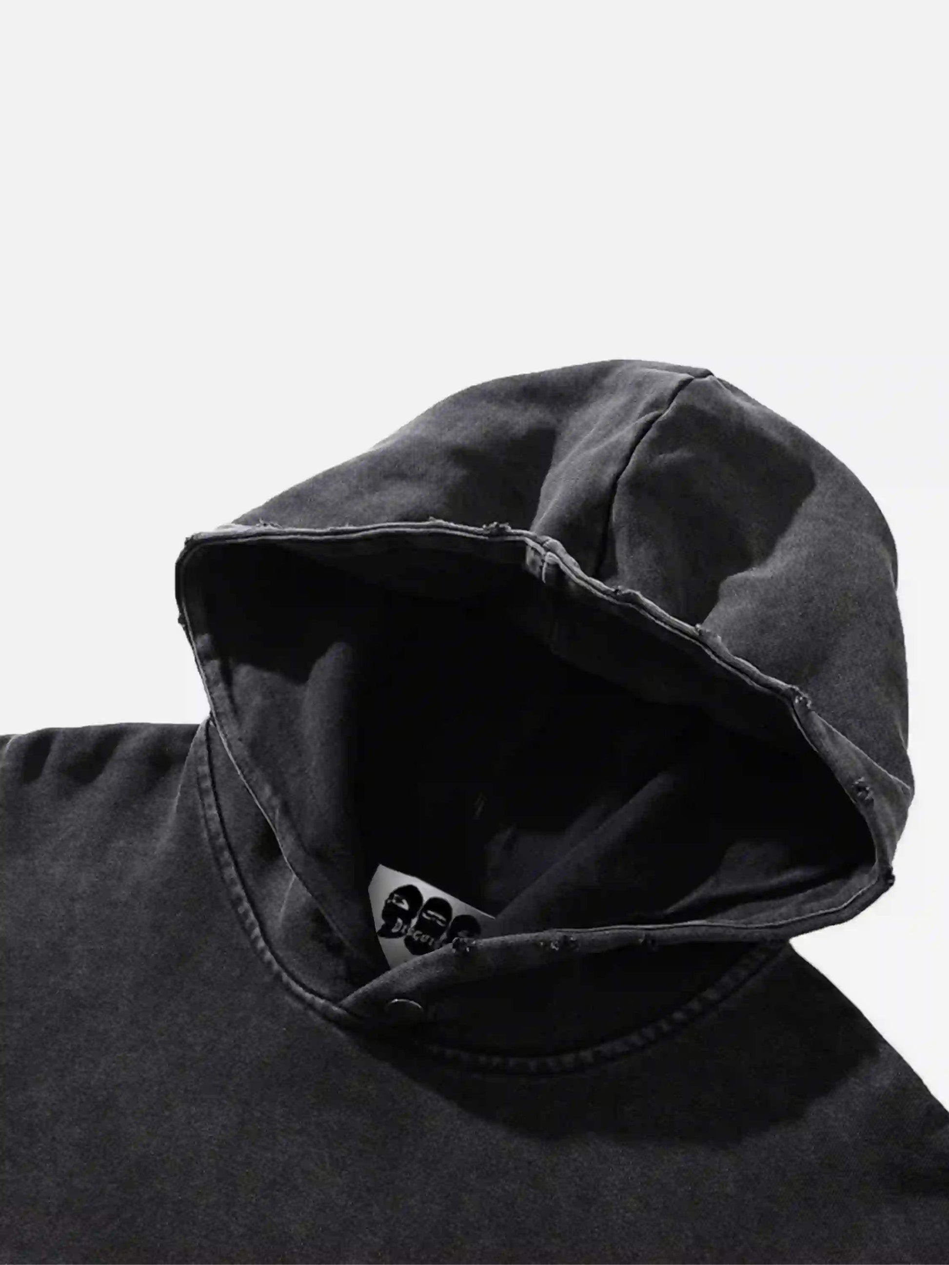 Disguisen Character Portrait Old Hip-Hop Loose Worn Hoodie