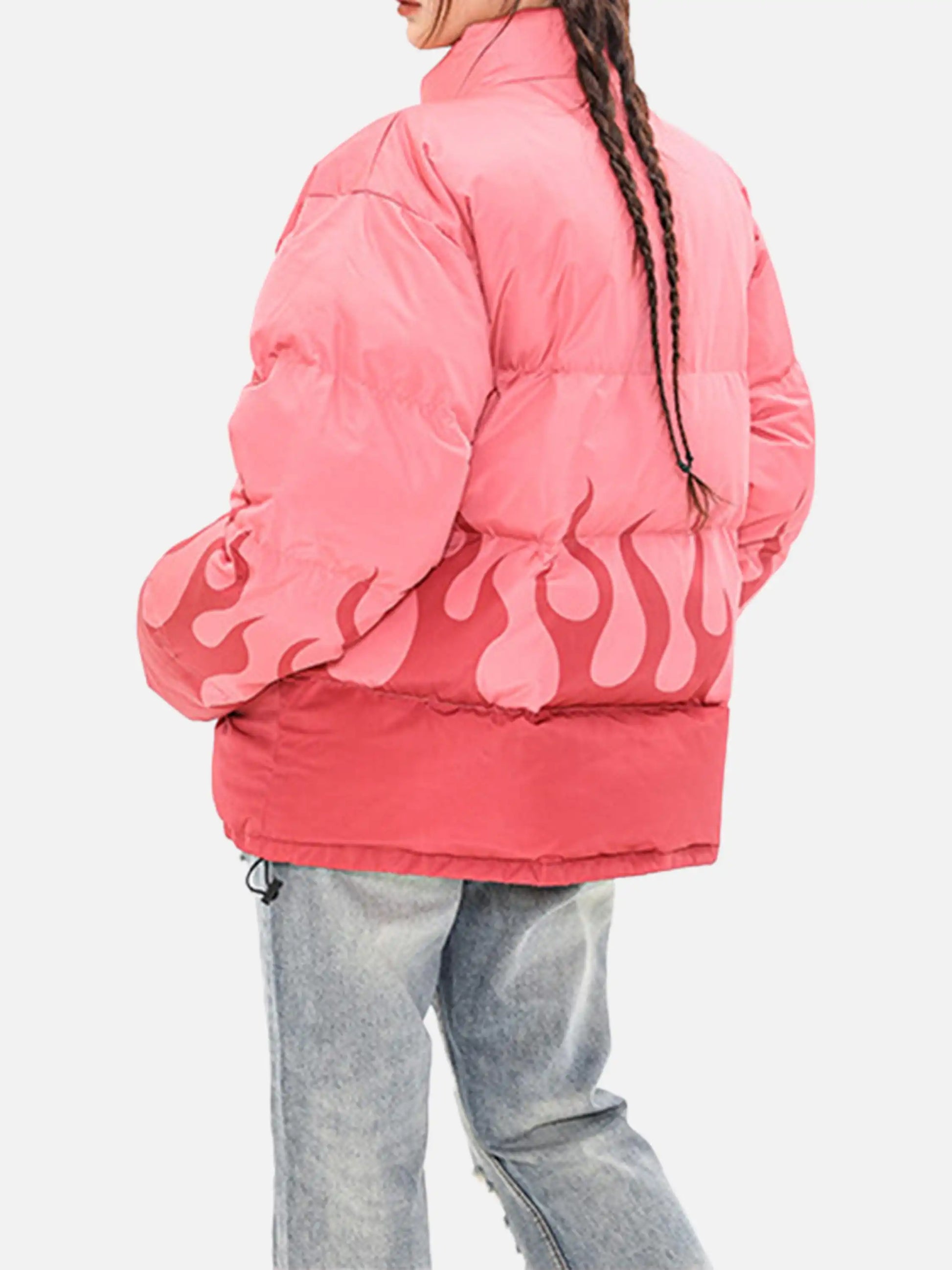 Color-Blocked Flame Cotton Coat