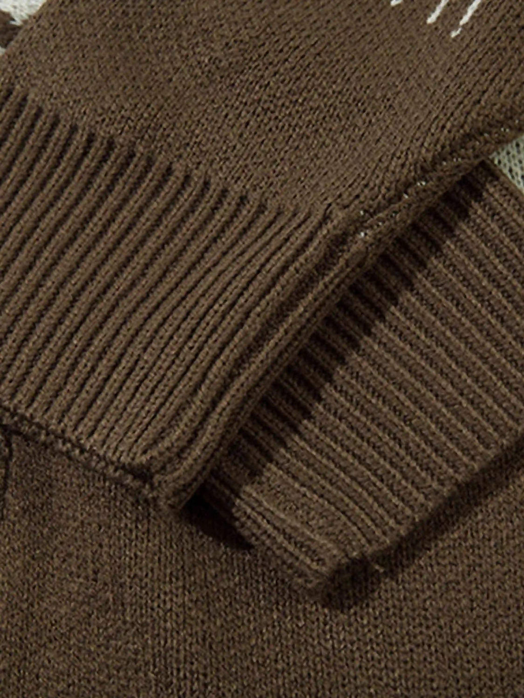Disguisen Asymmetric Jacquard Stitching With Two-Way Zipper Sweater