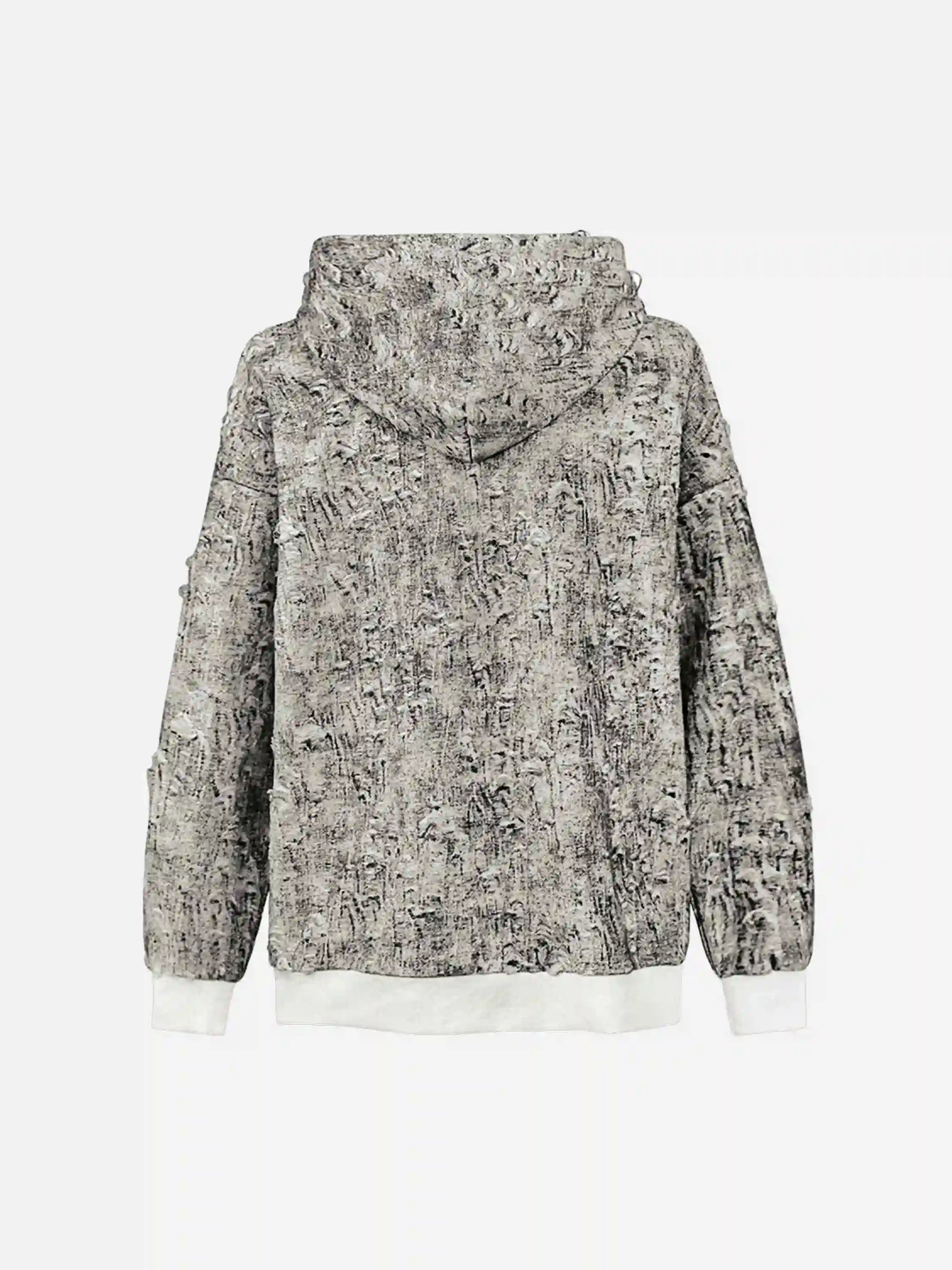 Disguisen Distressed Embroidered Zip-up Hoodie