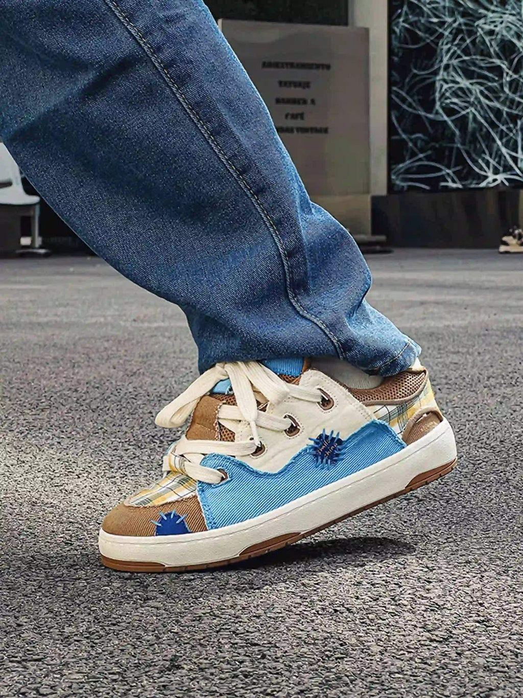 Disguisen Street Hip-Hop Color Matching Bread Shoes