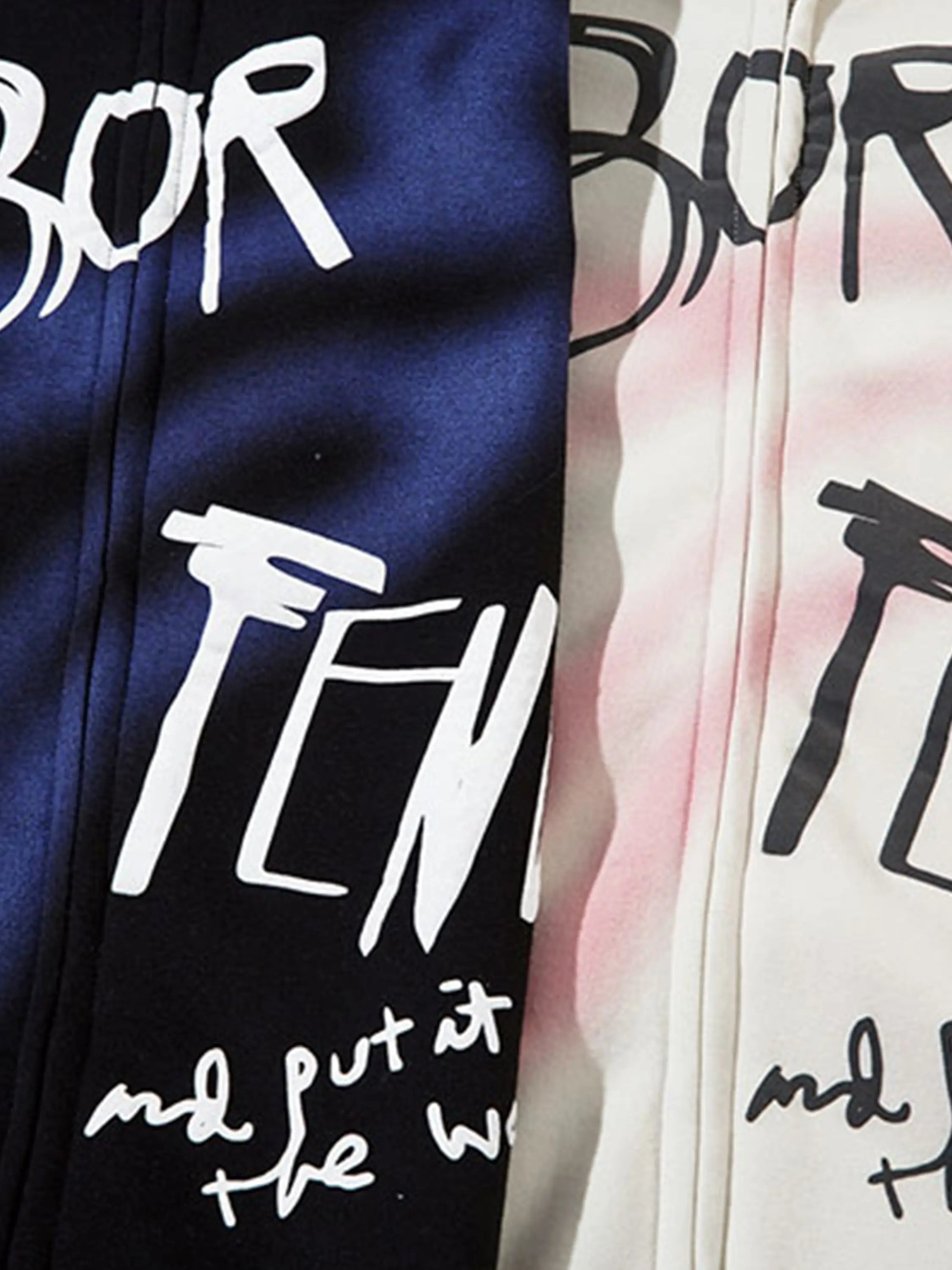 Disguisen Vintage Graffiti Print Zip-up Hoodie