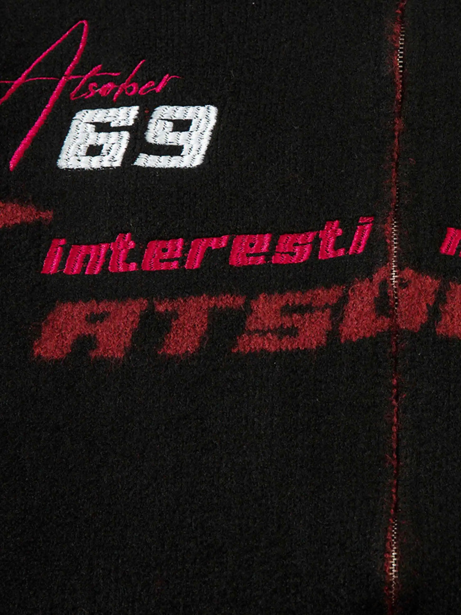 Disguisen Contrast Color Racing Zip-up Cardigan